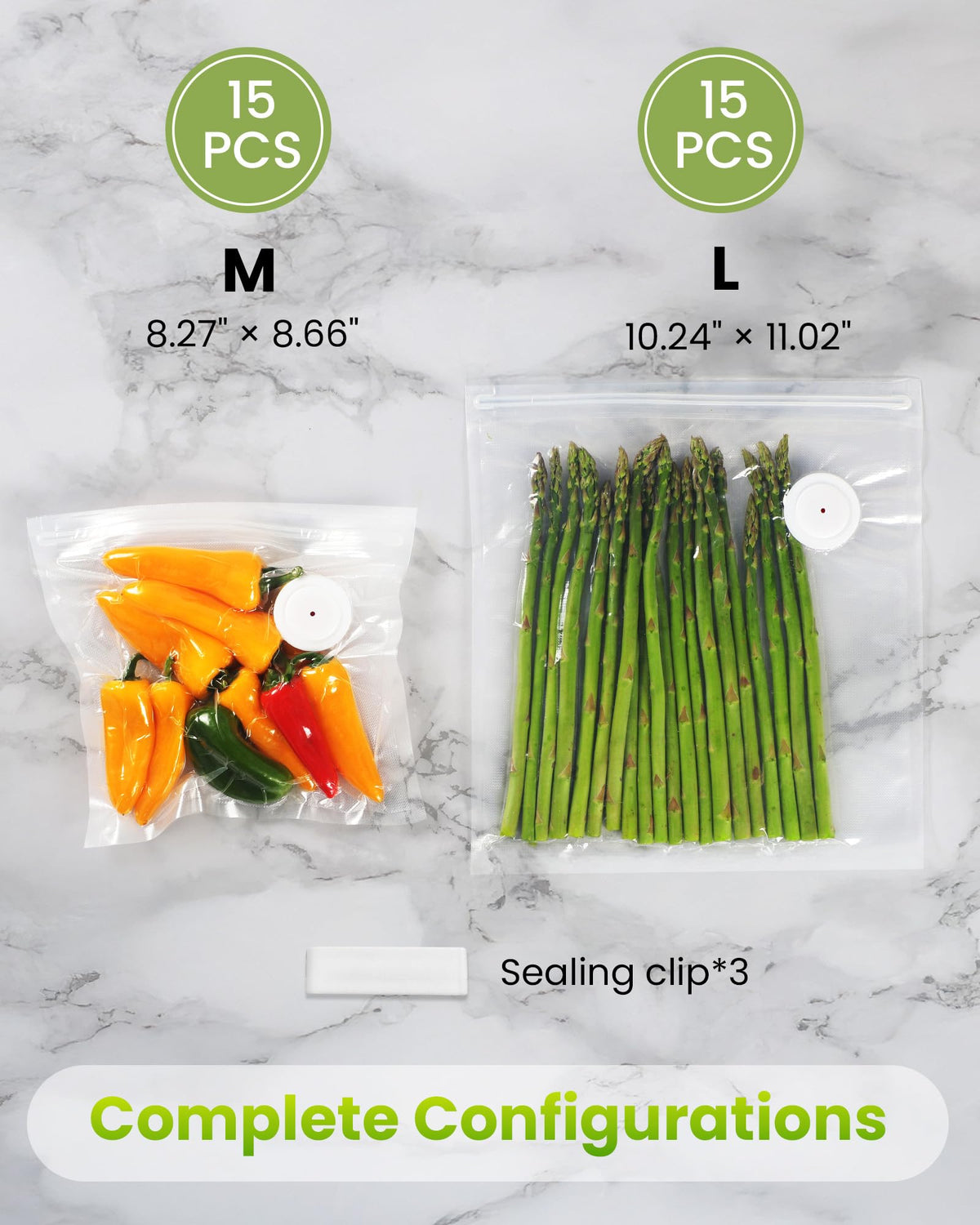 FEPPO Vacuum Sealer for Food with Visible Water Tank, Handheld Saver Compact Vacuum Sealer Machine with 30 Reusable Bags for 6X Preservation & Fresh, White