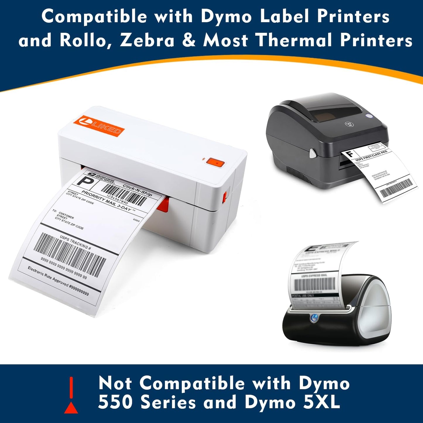 L LIKED 10 Rolls 4x6 Inches 1744907 S0904980 Thermal Labels Compatible with Dymo, Zebra & Rollo Printer, 103x159mm Thermal Printer Shipping Labels for Address, Mailing, Boxes, Packages