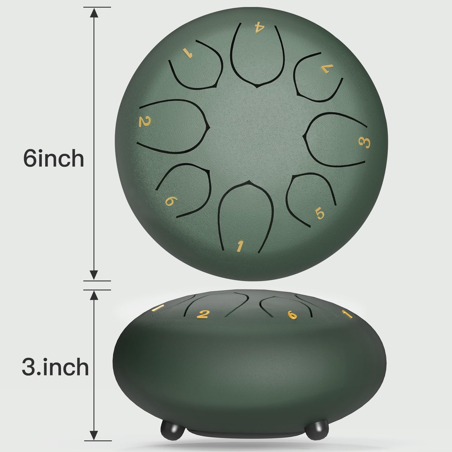 Rain Drum for Outside, 6 Inches 8 Notes Steel Tongue Drum for Garden Instrument, Rain Chime Waterproof, Hand Pan Instrument Outdoor, with Bag, Music Book, Mallets