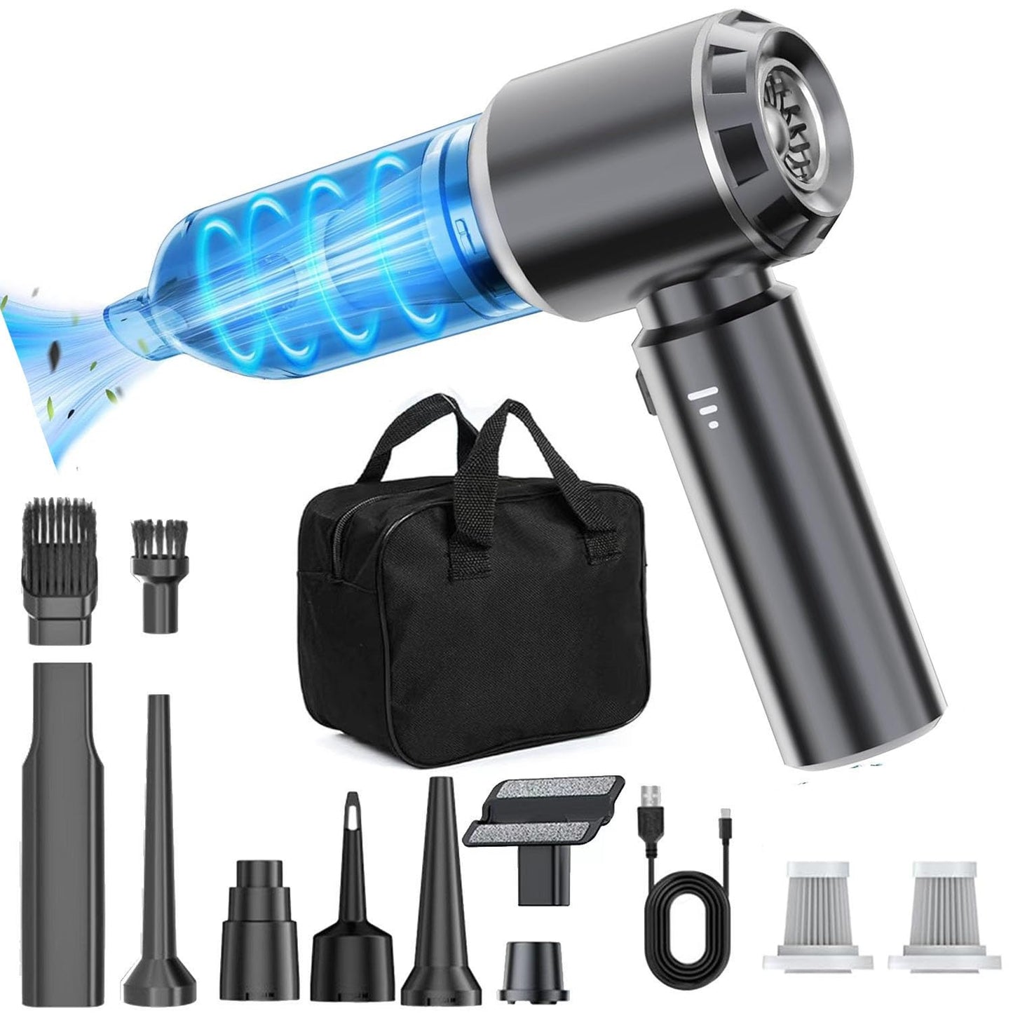 Car Vacuum Cleaner High Power Cordless, Wireless Handheld Vacuum with 3 Gear Adjustment,23000PA Brushless Motor Mini Vacuum, Portable Poweful Handheld Vacuum for Home,Office,Kitchen,Cars Gray