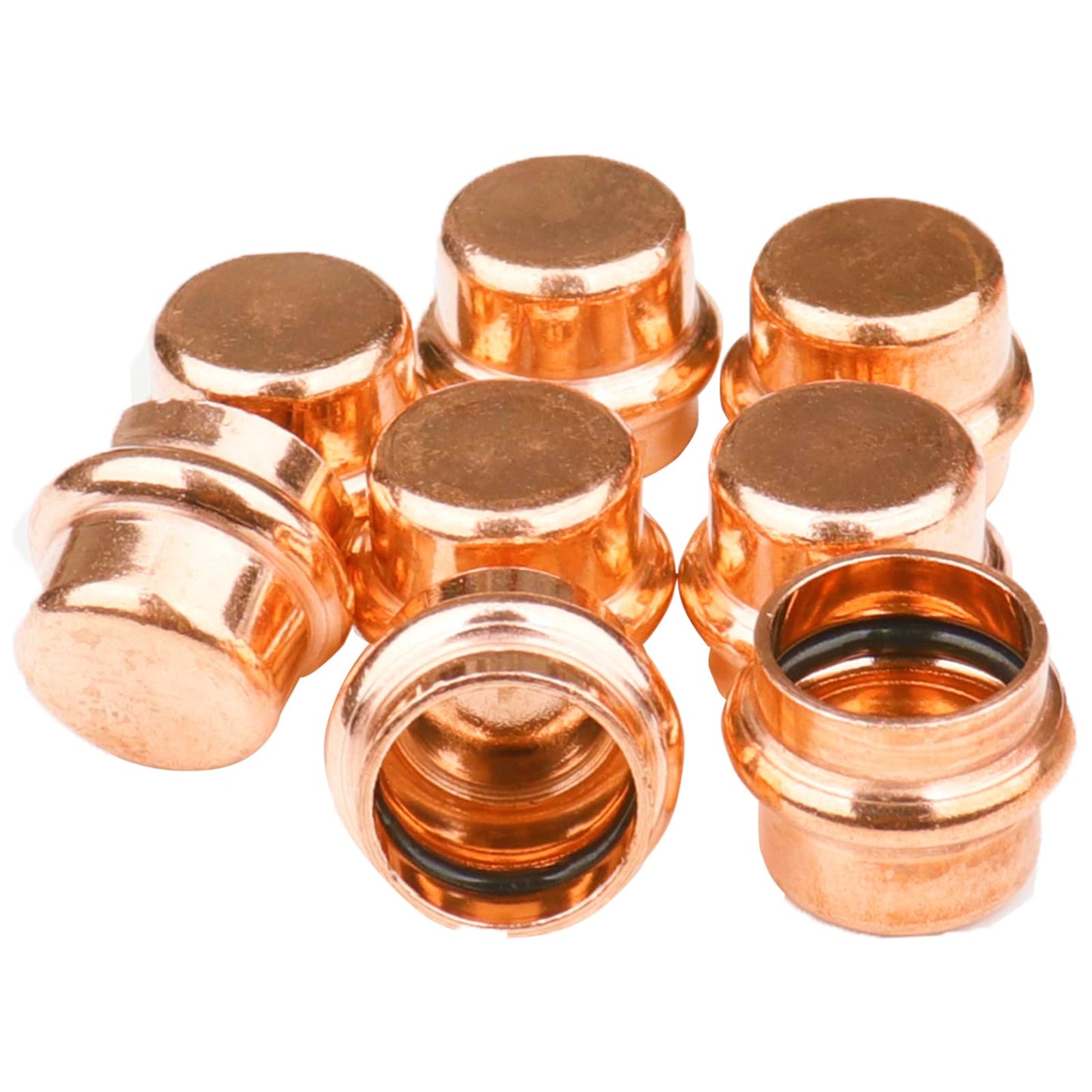 WHK 8 Pack 3/4 Inch Press Propress Copper End Cap Press Pro Press 3/4" Cooper End Plug Press Fittings Copper Pipe End Cap(Lead-Free)