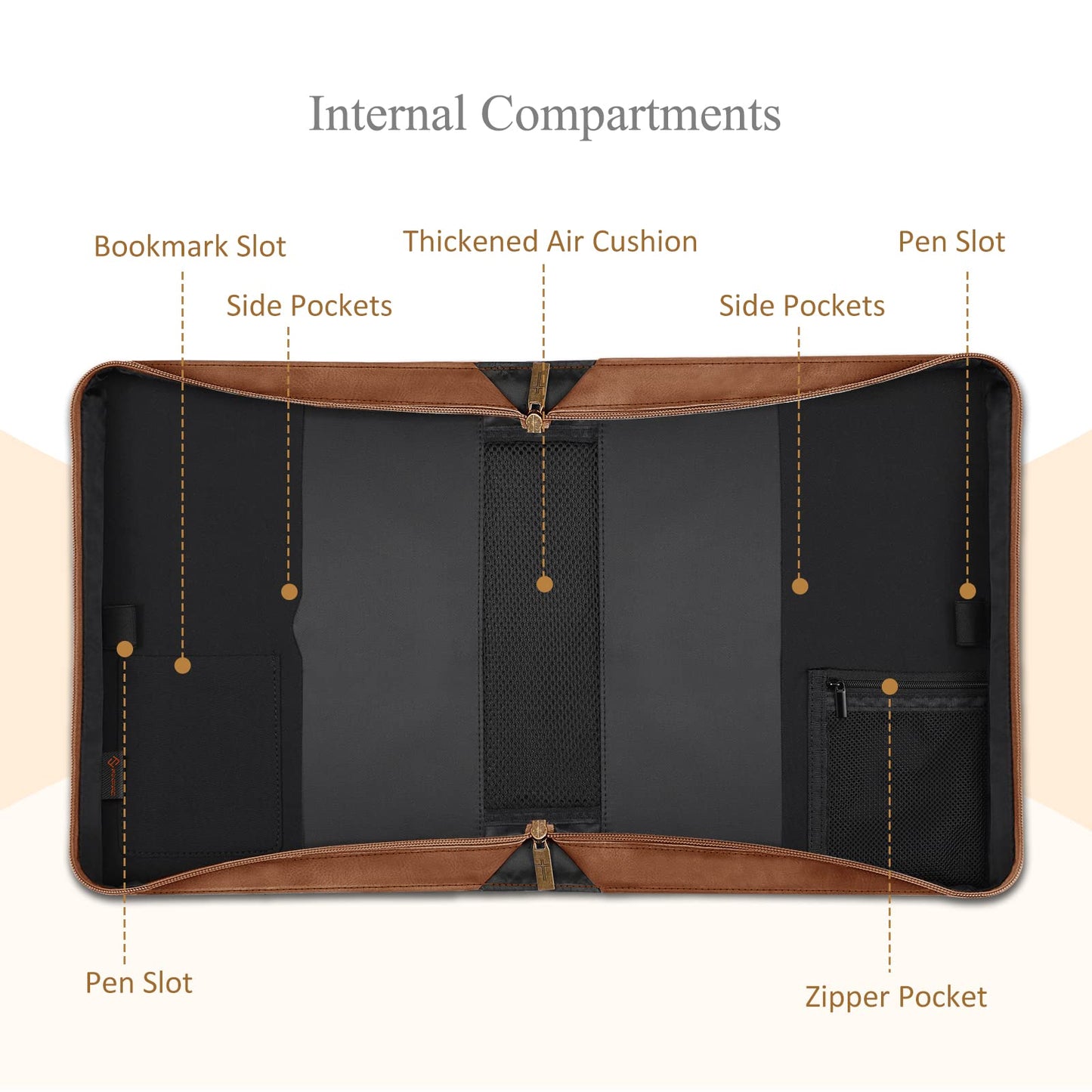 FINPAC Large Classic Bible Cover Vegan Leather Carrying Book Case Church Bag Bible Protective with Handle, Gift for Men, Women, Father, Mother, Friends, Bronze