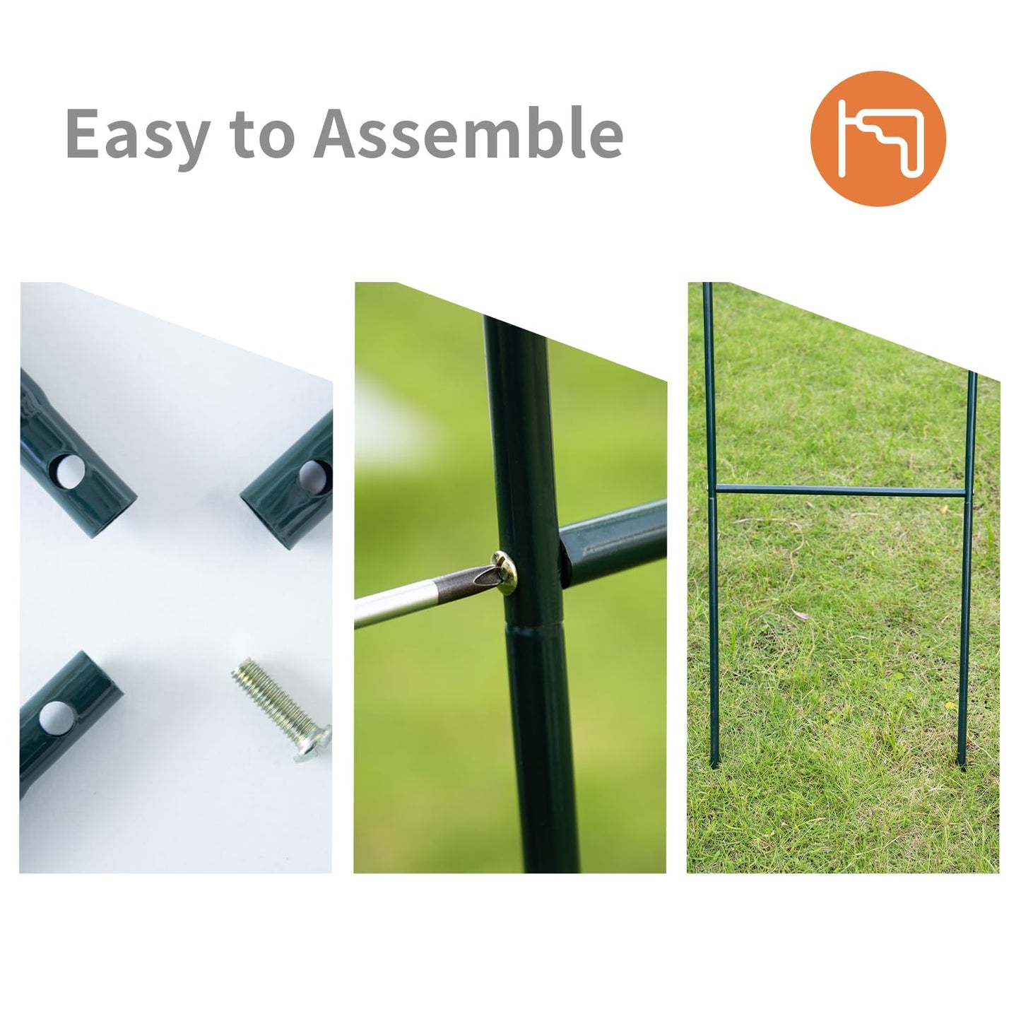 Heyfurni Garden Arch Trellis, Dark Green Durable Metal Arbor, Climbing Plants Support, Wedding Decoration Party Event Holiday,7'8" High x 4'5" Wide