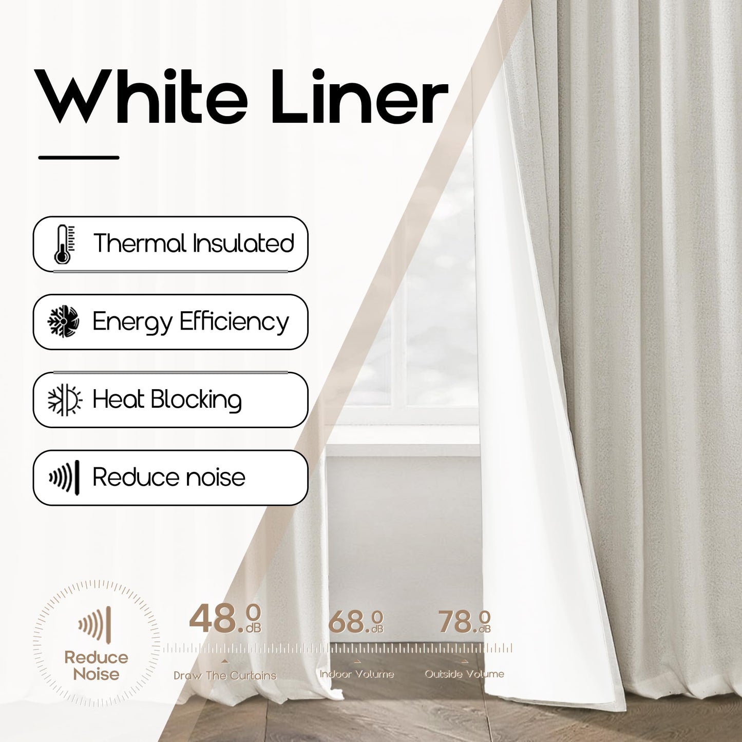 Linen Blackout Curtains 92 Inches Long,Black Out Back Tab Boho Curtains 2 Panels for Bedroom Living Room,Natural Cream