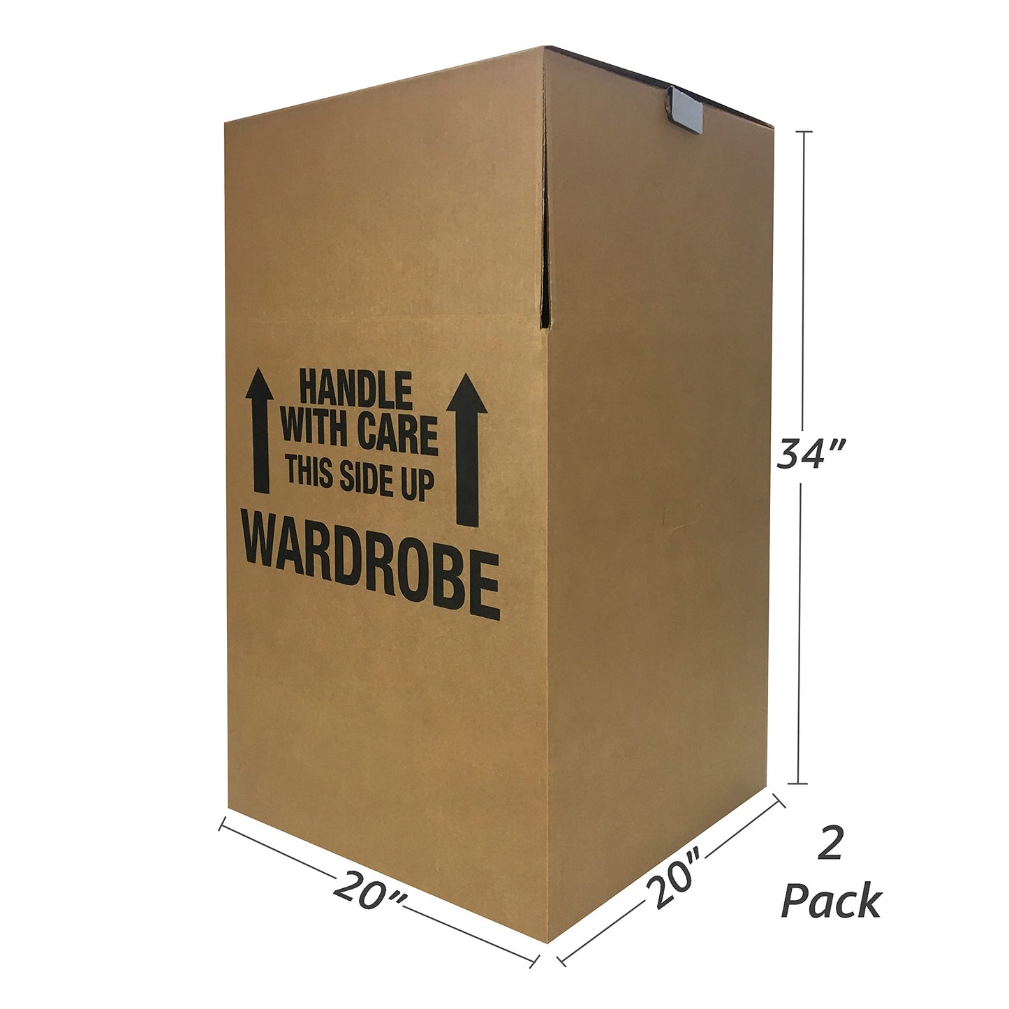 UBOXES Wardrobe Moving Boxes - Shorty Space Savers - (3 PK) 20x20x34" w/Bars