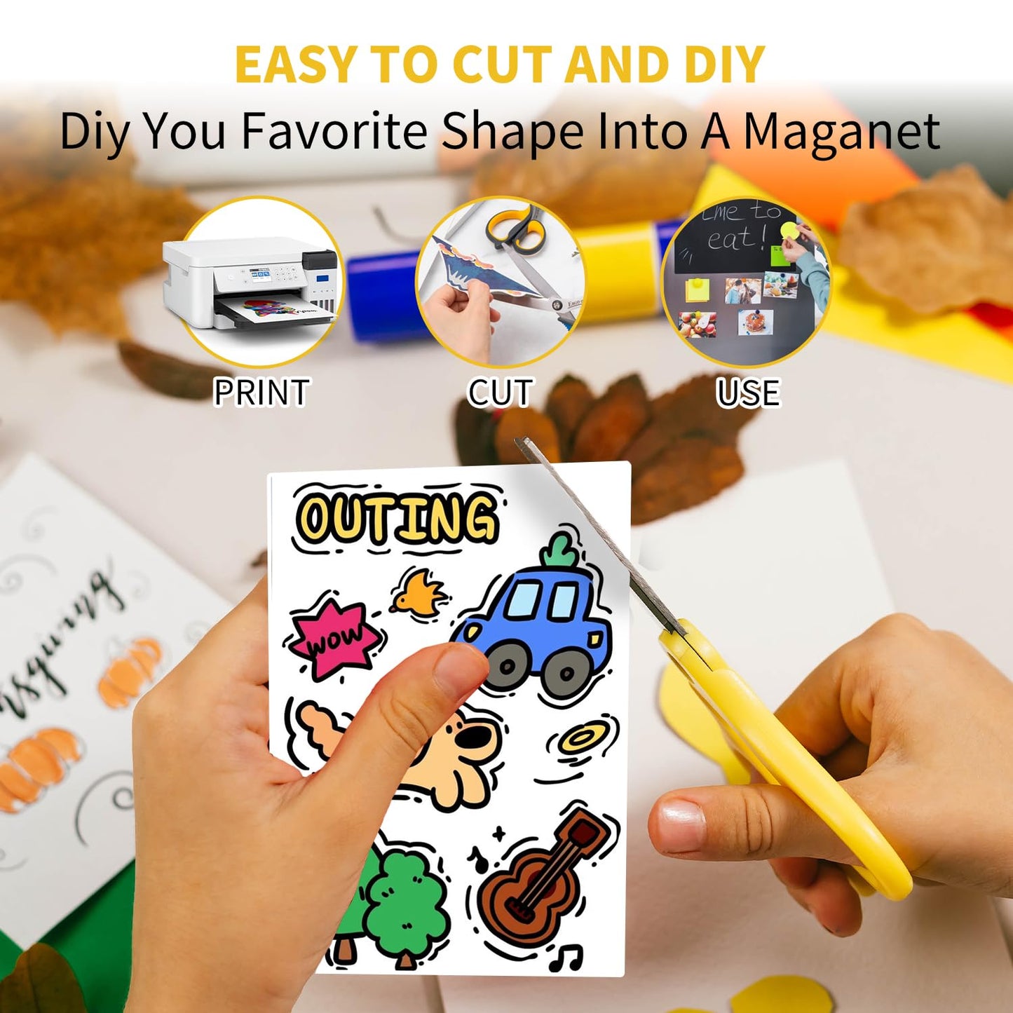 30Pcs Printable Magnetic Sheets 8.5x11 Inches for Inkjet Printers, Magnetic Printer Paper, 12mil Thickness DIY Flexible Magnet Photos