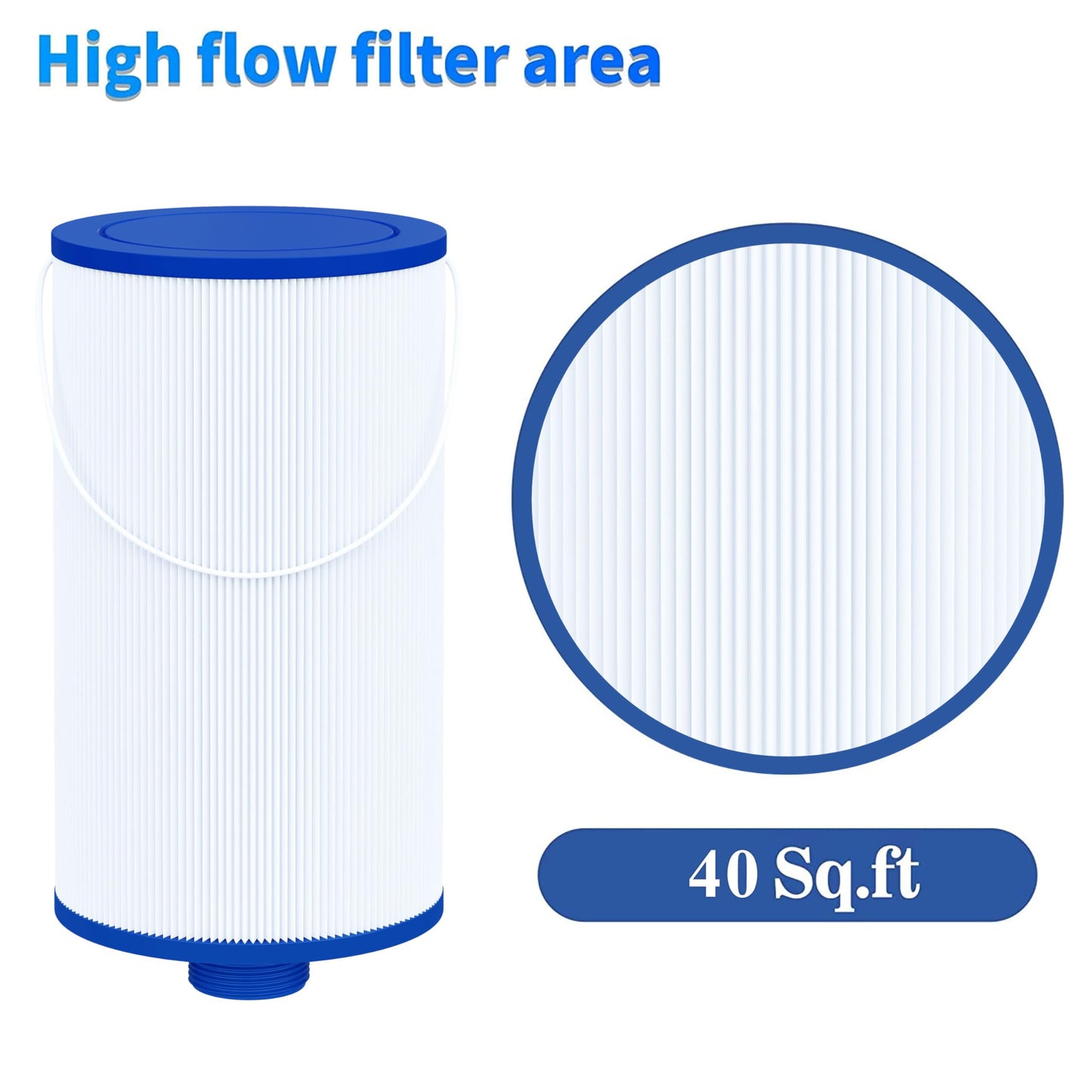 Cryspool 2402 Filter Compatible with Watkins 303279, FC-2402, Free Flow and Lifesmart Hot Tub Filter, 1 1/2" Finer Thread Spa Filter Cartridge, 1 Pack