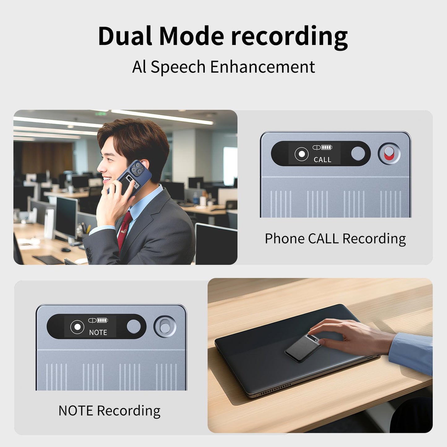 AI Voice Recorder, Free Subscription, Portable Note Voice Recorder with Case, App Control, Transcribe & Summarize by ChatGPT, Support 147 Languages, 80GB, Audio Recorder for Calls, Lectures, Meetings