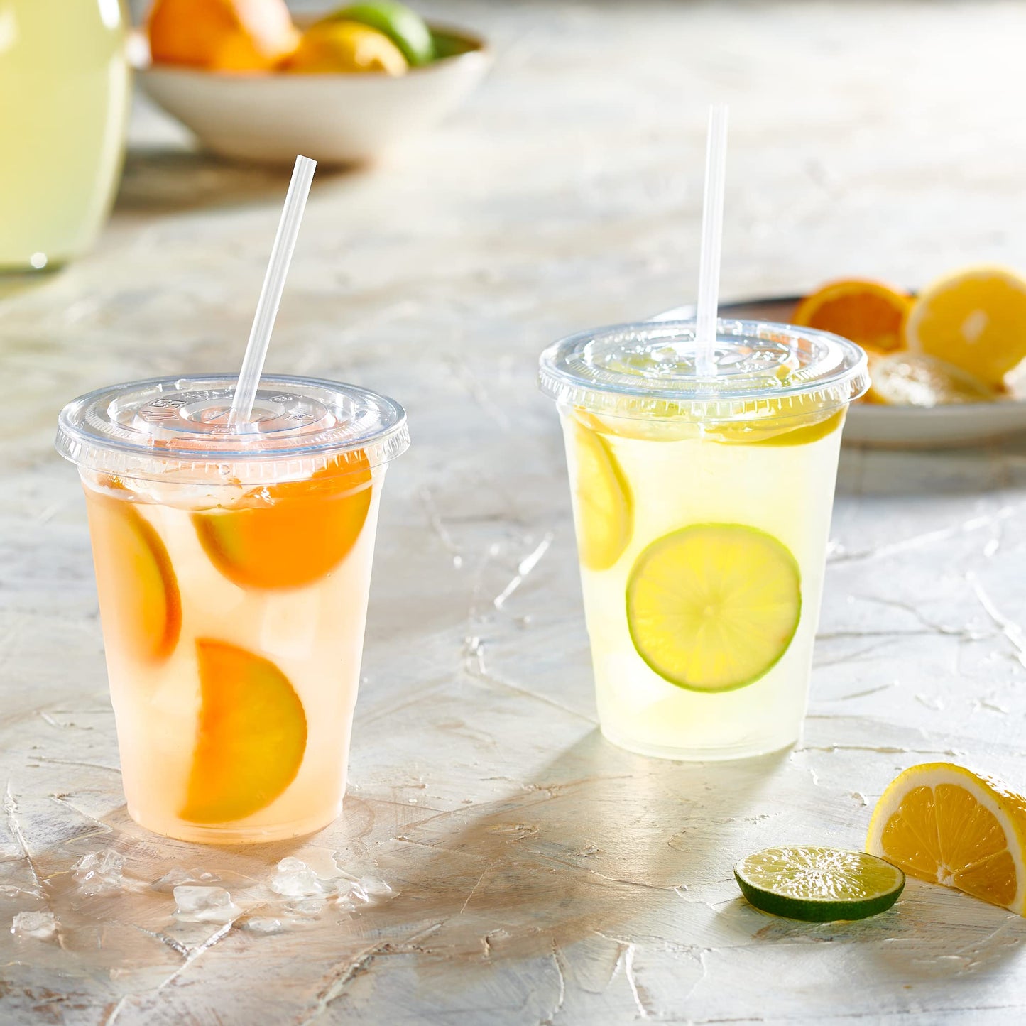 Gusto [16 oz. - 100 Count] Clear PET Cups with Lids, Disposable Coffee Cups with Flat Lids - Ideal for Cold Beverages, Smoothies, and to-Go Drinks - Formerly Comfy Package