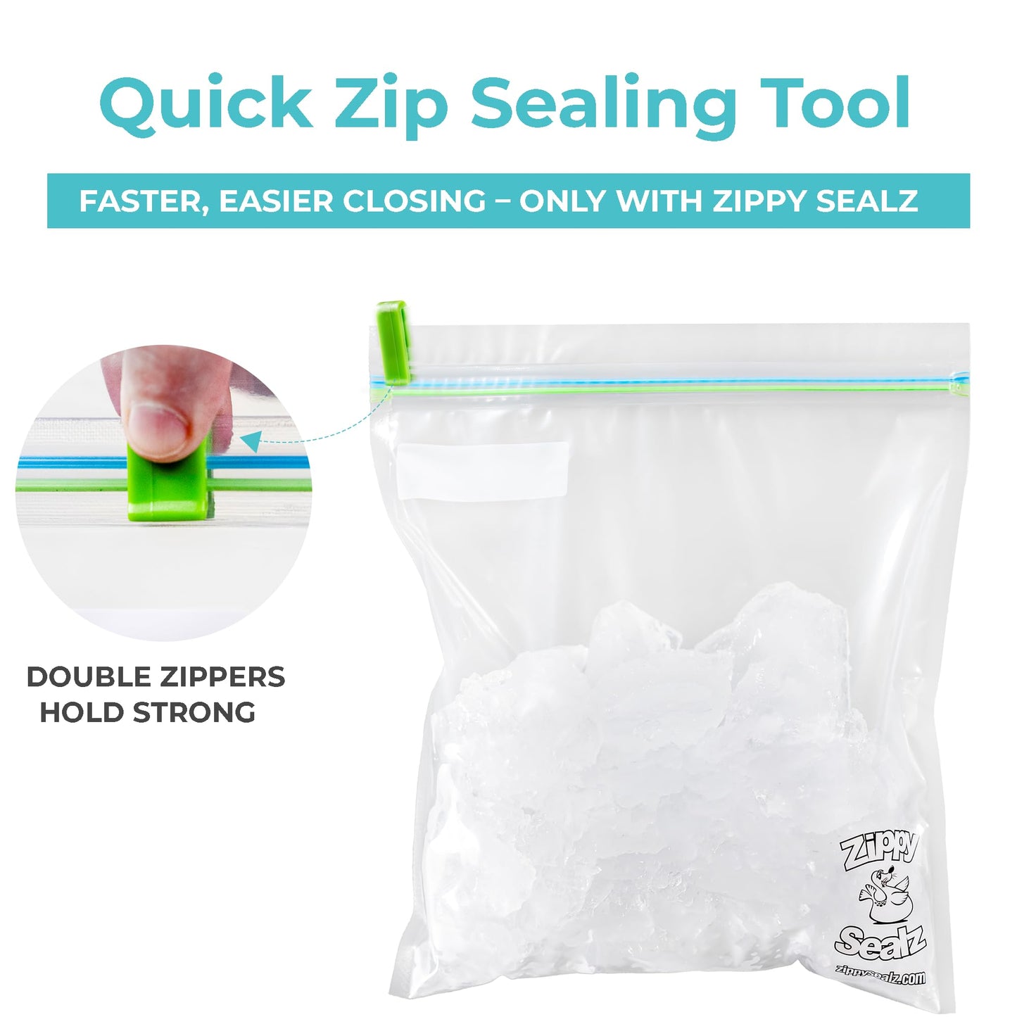 Zippy Sealz V1 Family Edition Smell Proof Bags 26.5x30cm | 100 Pack Reusable Waterproof Floating Ziplock Storage Bags | BPA Free Airtight Ultra Strong Double Zipper Bags with 2 Quick Zip Tools