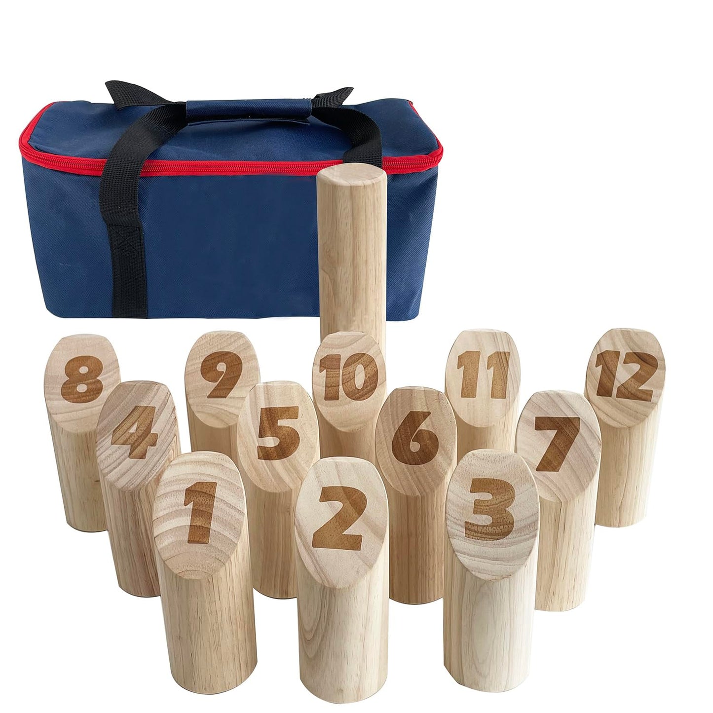 Numbered Block Toss Games, Wooden Throwing Game, Outdoor Backyard Lawn Games (Scoreboard & Carrying Bag)