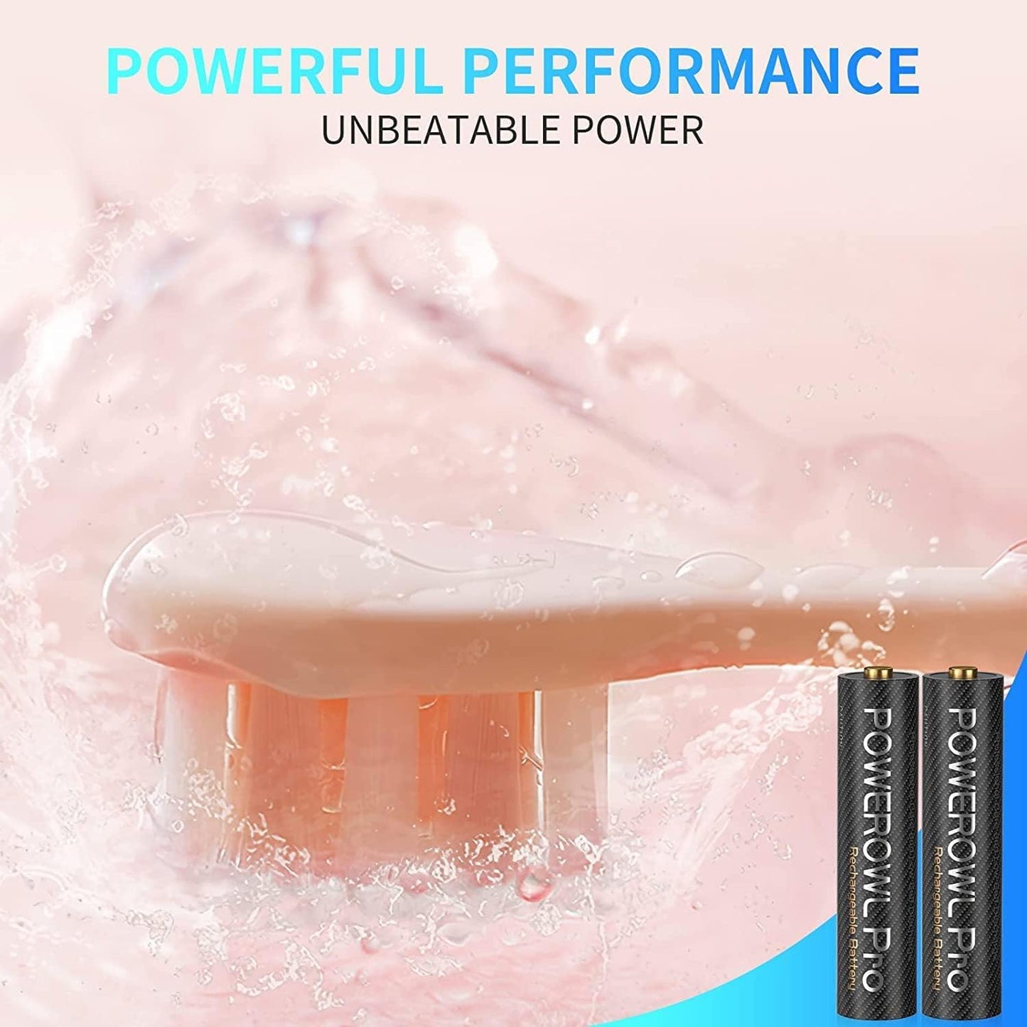 Golden-top Rechargeable Batteries AA, POWEROWL 16 Count NiMH Double A Battery High Capacity 2800mAh