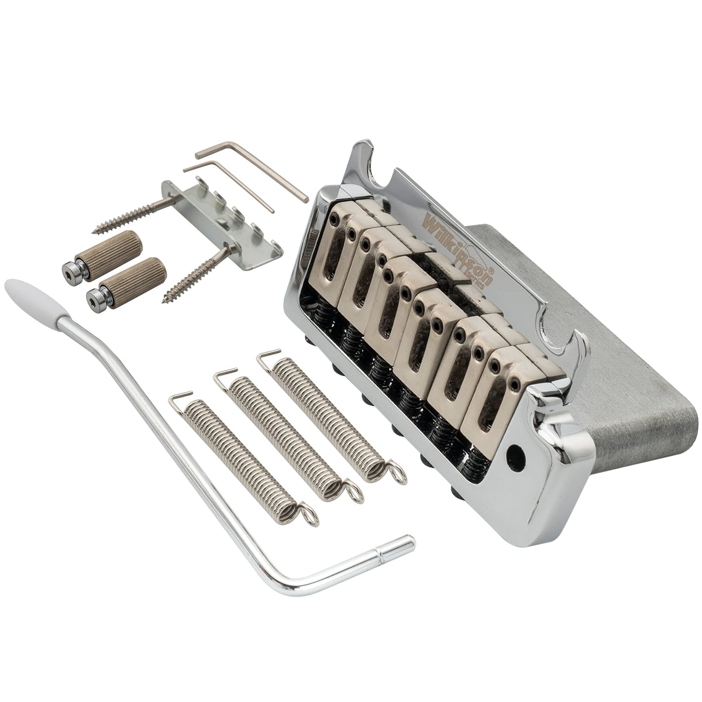 Wilkinson WOV08 52.5mm (2-1/16 inch) 2-Point Tremolo Bridge for American Standard or Professional Fender Strat Electric Guitar, Chrome