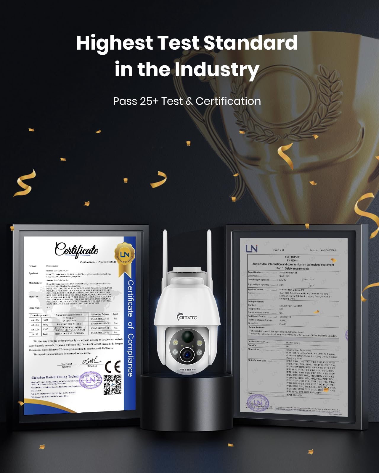 CAMSTRO 2K Solar Surveillance Camera Wireless Outdoor, Battery-Powered Solar Camera for Home Security, 360°Pan & Tilt, 3MP Color Night Vision, Two-Way Audio, Alexa/Google Assistant, 2.4Ghz Only, 2Pack