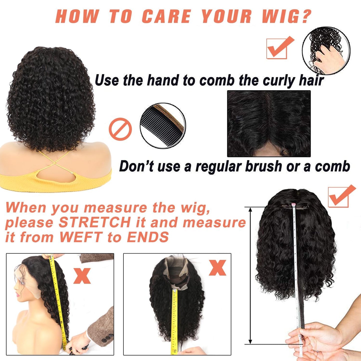 Deep Wave 13x4 HD Lace Front Wigs Human Hair Pre Plucked 12 Inch Short Bob Human Hair Wigs for Black Women Glueless Lace Frontal Closure Curly Wig Perruque Femme Humain Naturel
