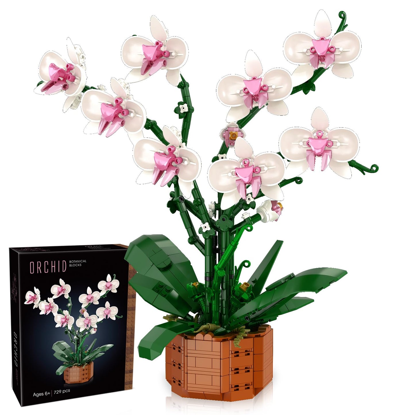 729-Piece Artificial Flower Building Blocks Set - DIY Home Decoration Kit for Adults, Girlfriends, Mom - Christmas, Birthday, Valentine's Day Gifts