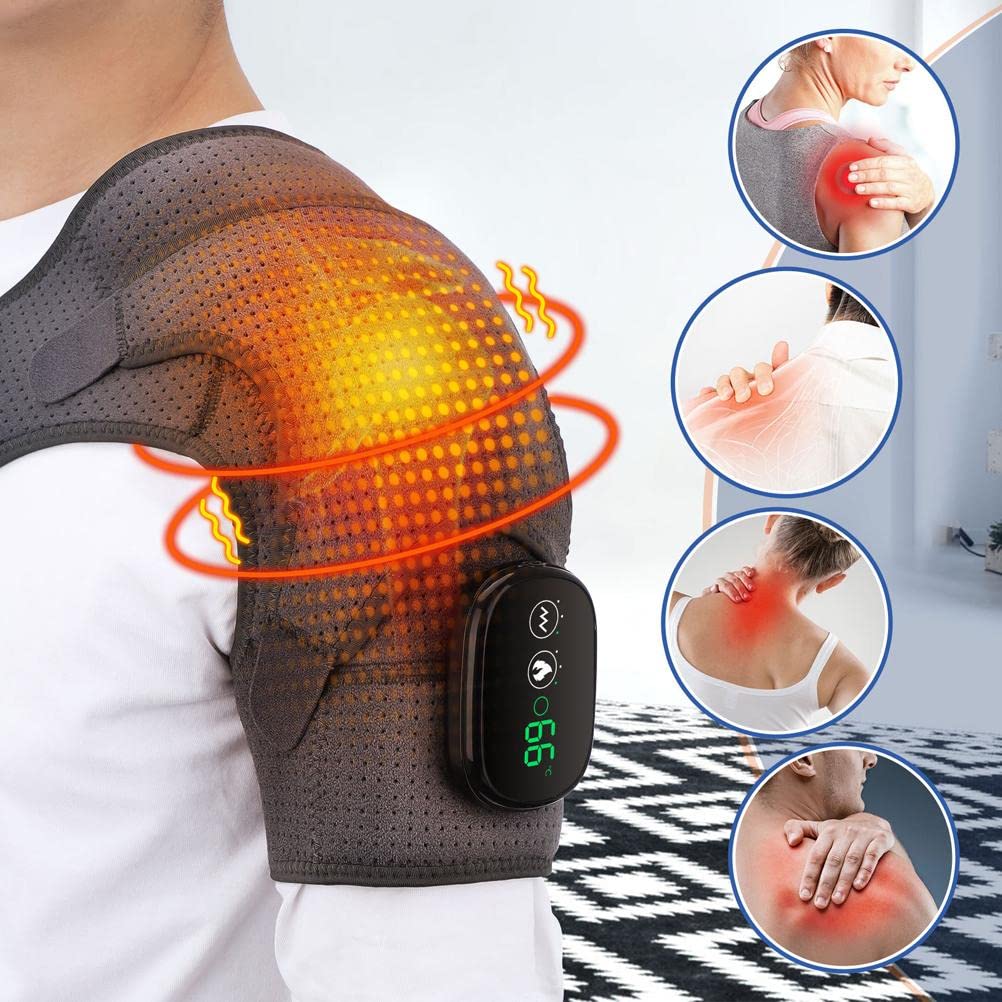 Massager Heating Shoulder, Diving Fabric, USB Charging, Adjustable, Comfortable Heat, Heating Shoulder Wrap, Help You Relax Your Muscles