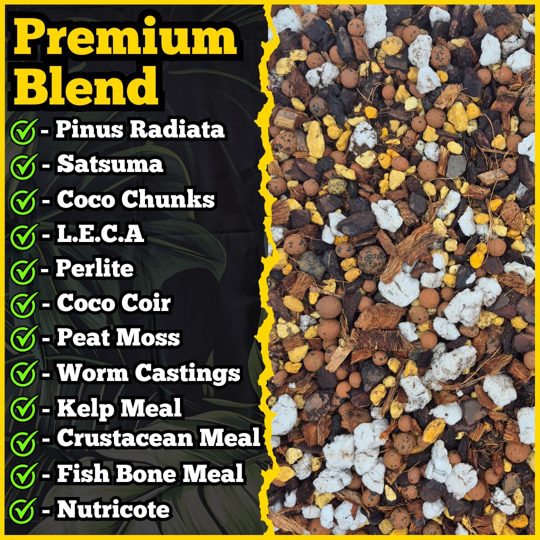 Aroid Potting Mix – Chunky Fast-Draining Houseplant Soil with Pine Bark, Coco Chunks & LECA for Monstera, Anthurium, Philodendron, Pothos, Rhaphidophora & Syngonium