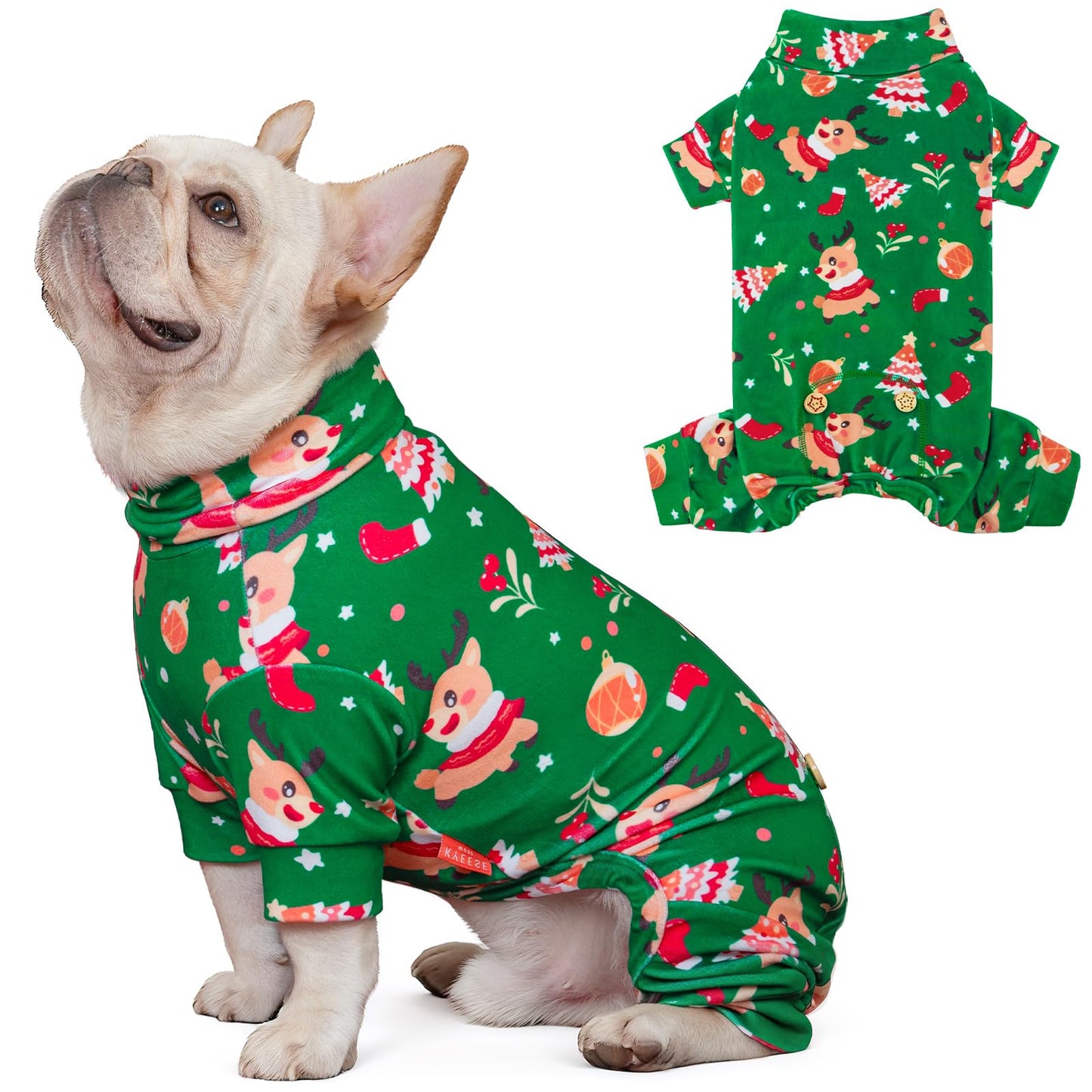 KYEESE Dog Christmas Pajamas Soft Dog Clothes Small Dog Christmas Pajamas Dog Pajamas for Small Dogs Velvet Dog Coat Cat Clothes Dog Costume Stretchy Dog Onesie Dog Christmas Outfit