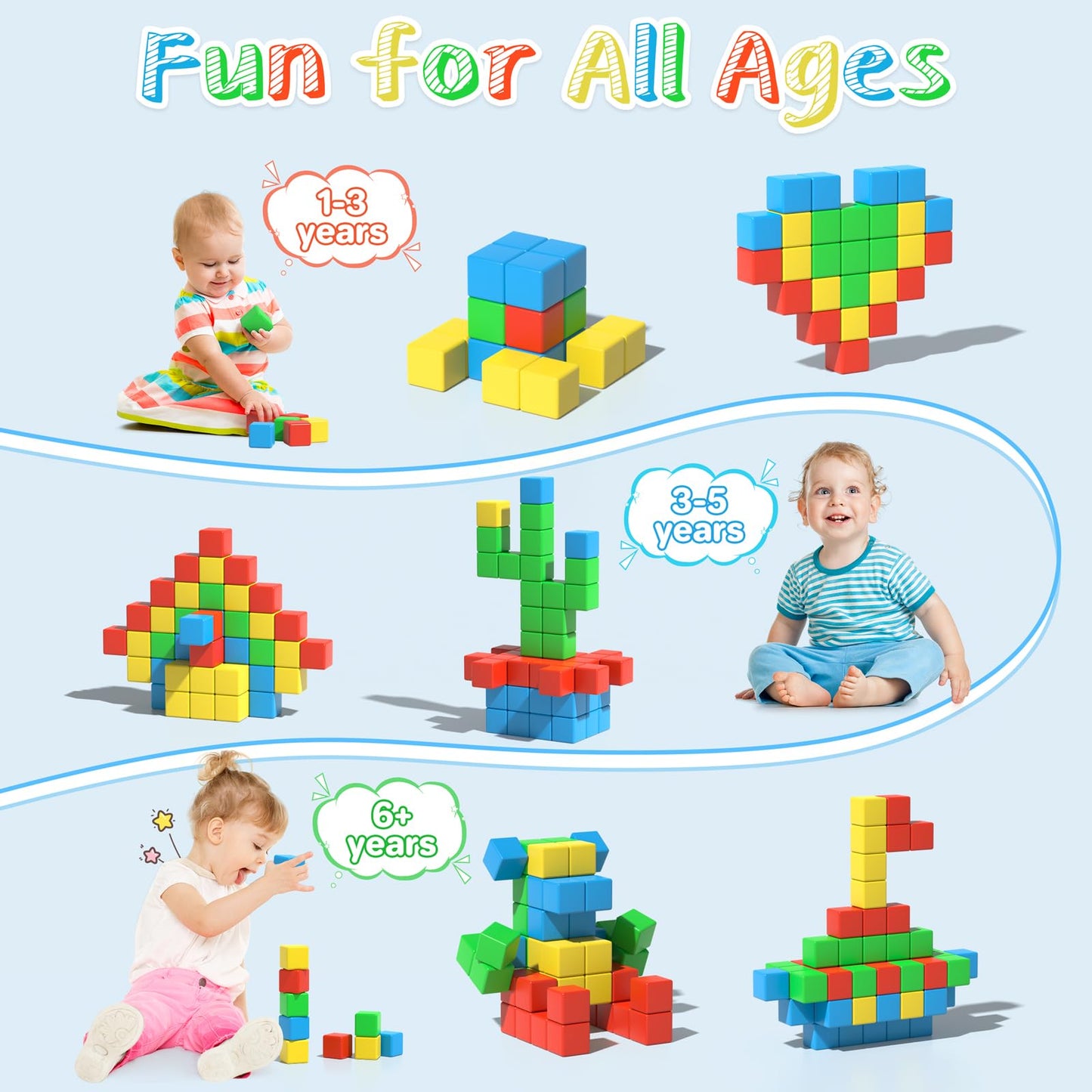 Magnetic Blocks, 28 Pieces 1.34 inch Large Magnetic Building Blocks, 3D Magnetic Cubes for Toddlers, Preschool Educational Construction Kit, Sensory Montessori Toys Kids Blocks for Boys Girls