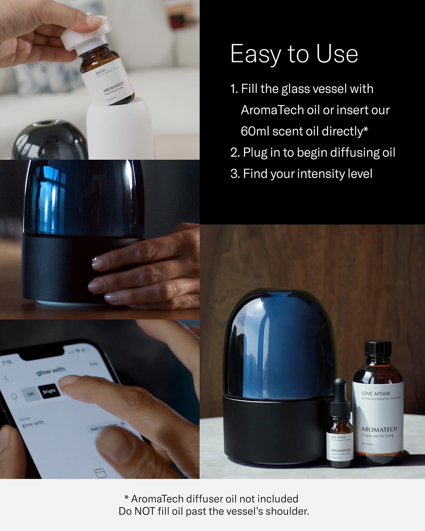 AromaTech AromaDream Essential Oil Diffuser, Aromatherapy Fragrance Diffusion for Home, Spa, Hotel, Office & Business, Long Lasting Scents Cover 600 sq ft, Bluetooth & App Enabled, No Water or Heat