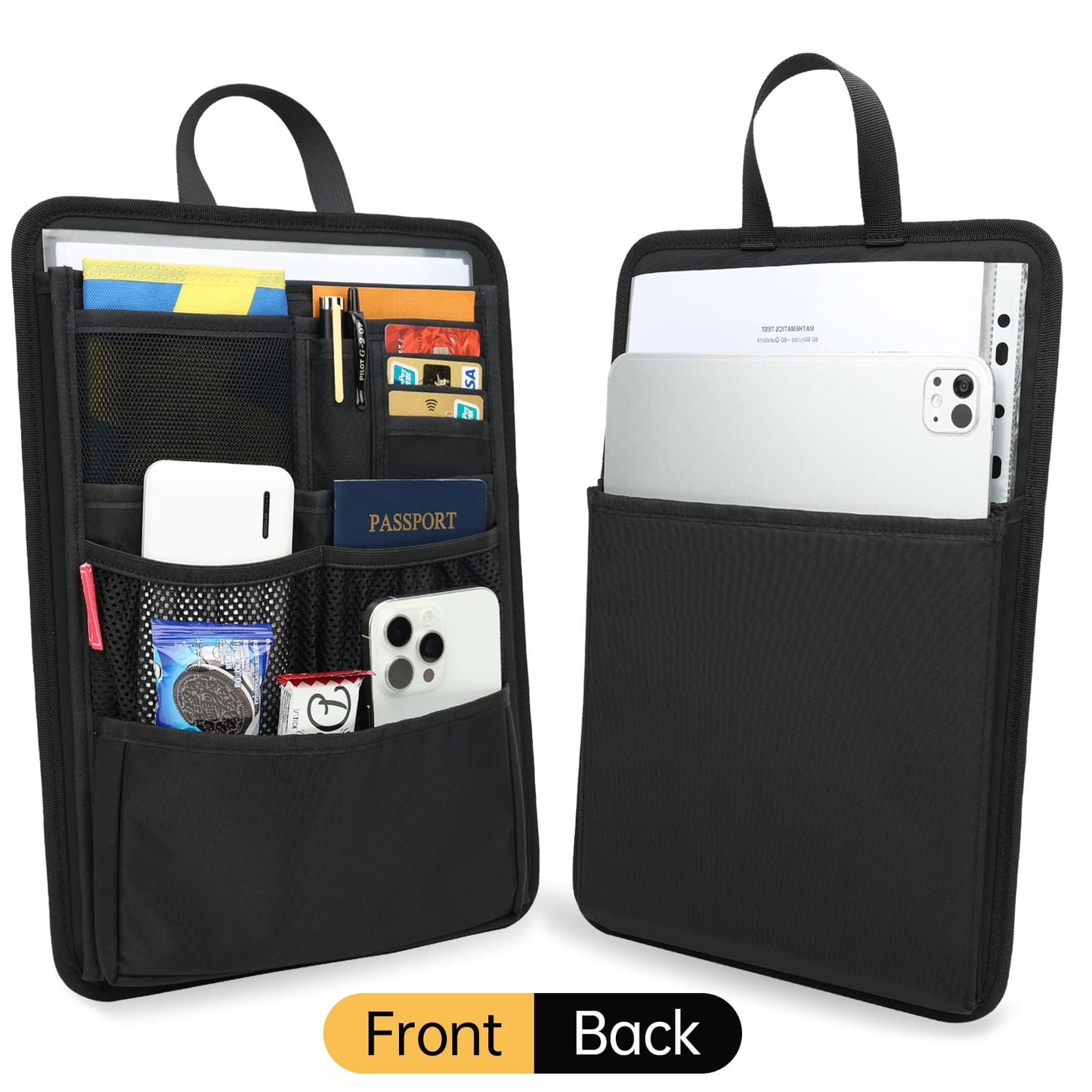 Slim Rugged Backpack Organizer Insert for Business Casual Men Women -13 Pockets,Padded Nylon,Max 14'' laptop-Black