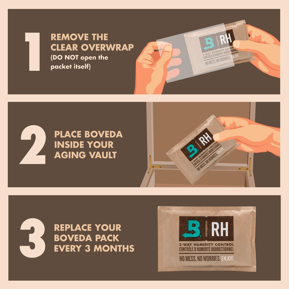 Boveda 69% RH 2-Way Humidity Control – Size 320 For Use Up to 100 Cigars - Restores & Maintains Humidity – All In One Solution For Humidification- Patented Technology for Cigar Humidors - 1 Count
