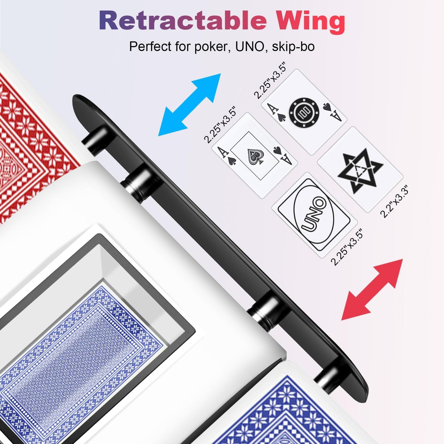 BATURU Rechargeable Automatic Card Shuffler 2 Deck with Built-in 2000 mAh Battery – Fast, Reduced Jams, Low Noise, Compact & Lightweight, Ideal Uno Card Shuffler for Game Nights, Travel, and Parties