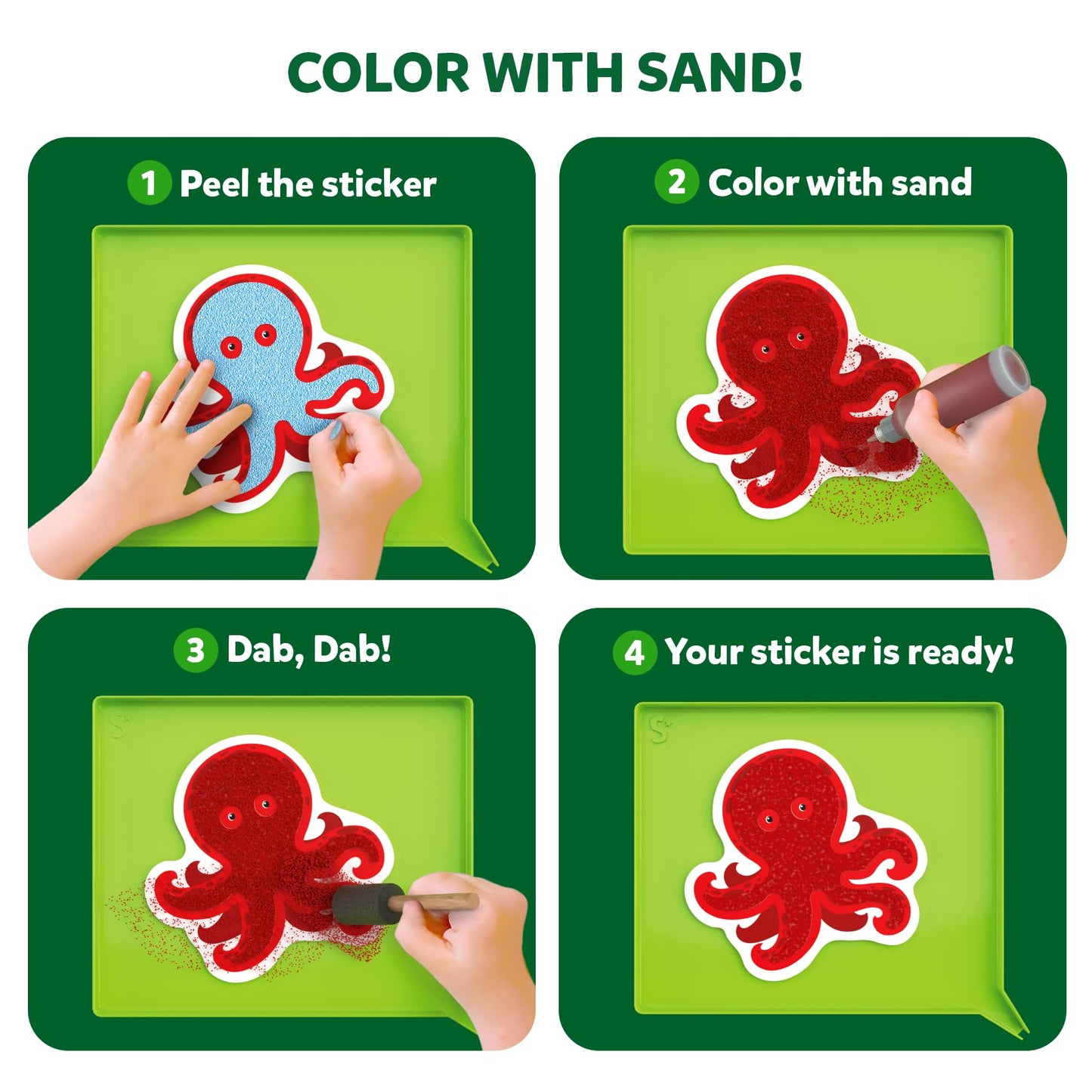 Skillmatics Sand Art Activity - Mess-Controlled DIY Animal Craft Kit with 50+ Colorful Stickers, Creative Arts & Crafts for Kids, Fun Hands-On Activity, Gifts for Ages 4, 5, 6, 7, 8, 9, 10