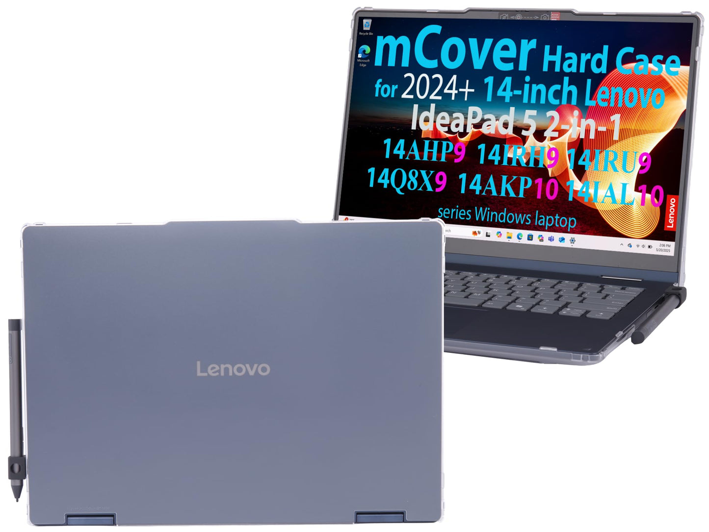 mCover case ONLY Compatible for 2024+ 14-inch Lenovo IdeaPad 5 2-in-1 14IAL10 / 14AKP10 / 14AHP9 / 14IRU9 / 14IRH9 / 14Q8X9 Series Windows Notebook PC(NOT Fitting Any Other Models)- Clear