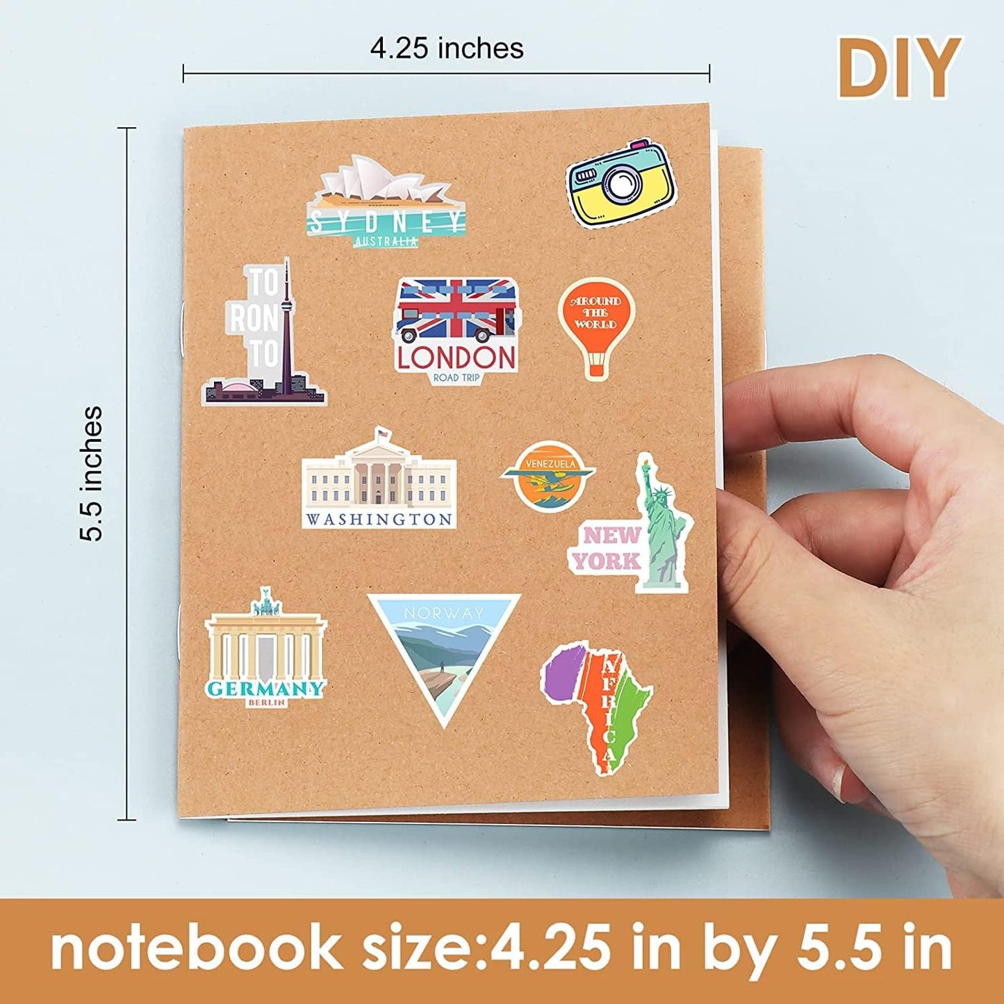 100 Pack Kraft Paper Notebooks Blank Page Kraft Writing Notepad Sewn Travel Journal , 48 Pages, 24 Sheets,4.25 x 5.5 Inch Pocket Memo Pad Unlined Subject Notebooks for Travelers, Students, Classroom, Home, Office, School Supplies