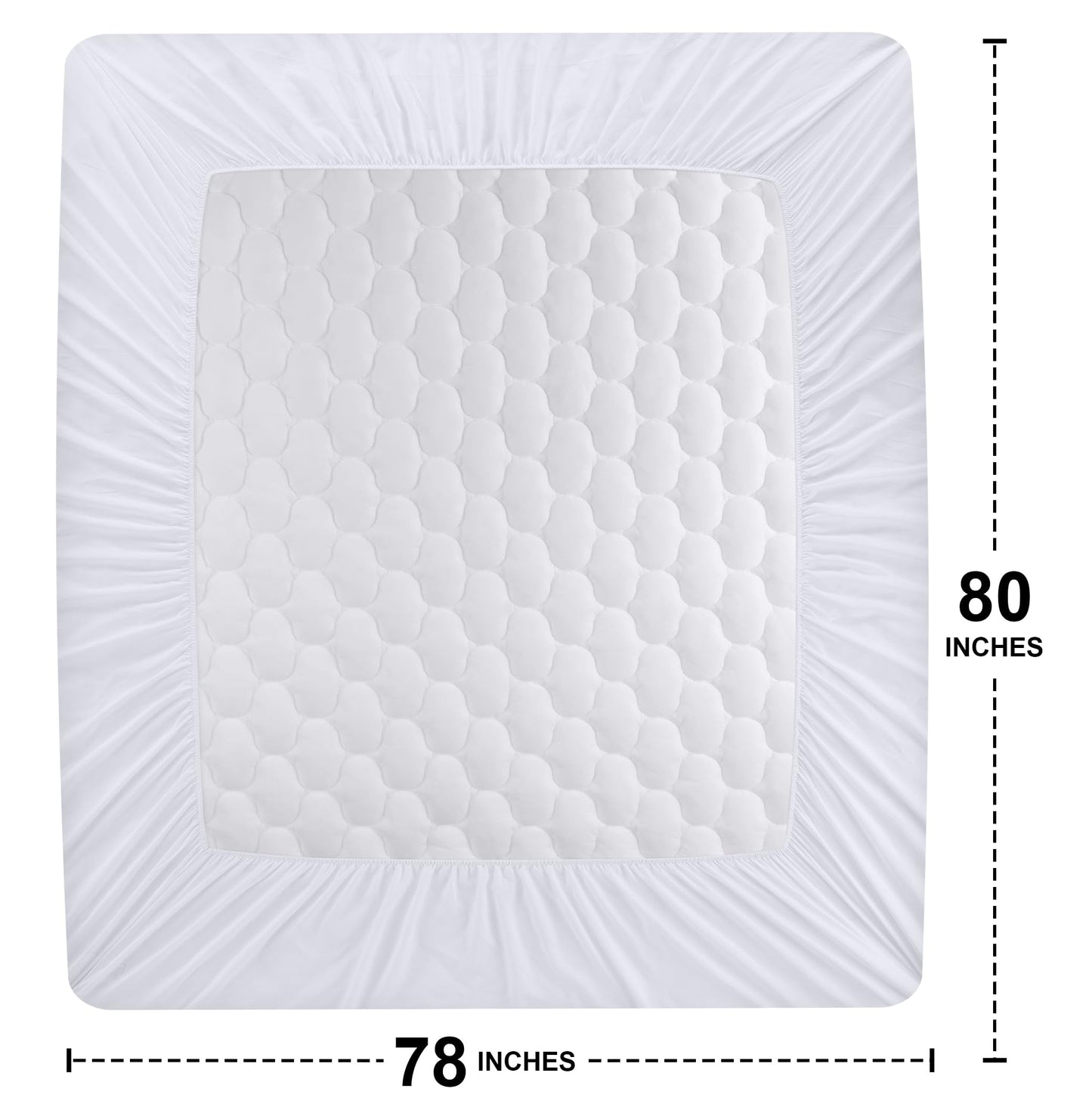Utopia Bedding Waterproof Mattress Protector, King Mattress Pad, Quilted Fitted Cover Stretches up to 16 Inches Deep Pocket (White)