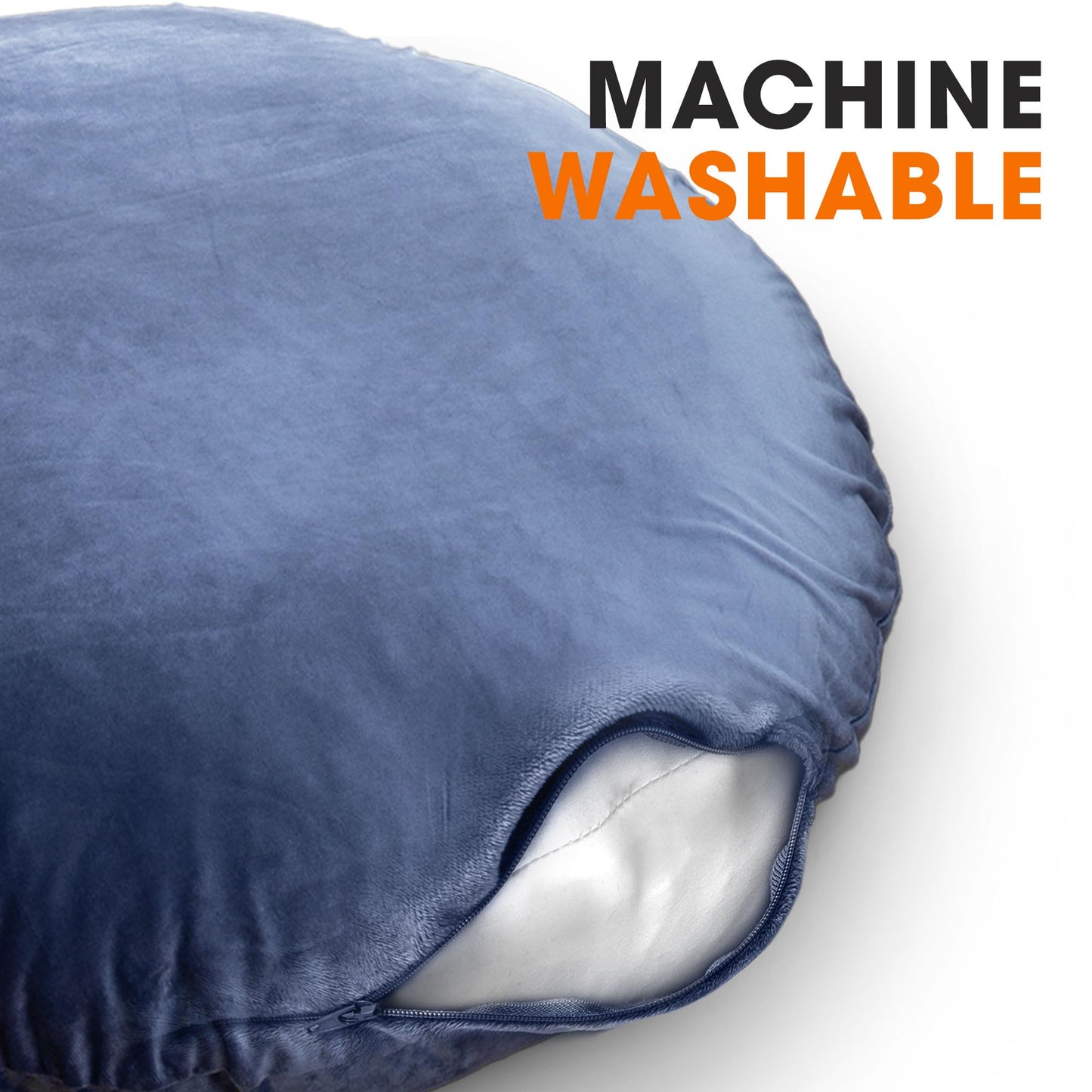 Cheer Collection Extra Large Floor Pillow, 32" Round Meditation Cushion, Oversized Yoga Pillow & Floor Cushions for Adults, Floor Pillows for Sitting, Meditation, and Seat Cushion - Navy Blue