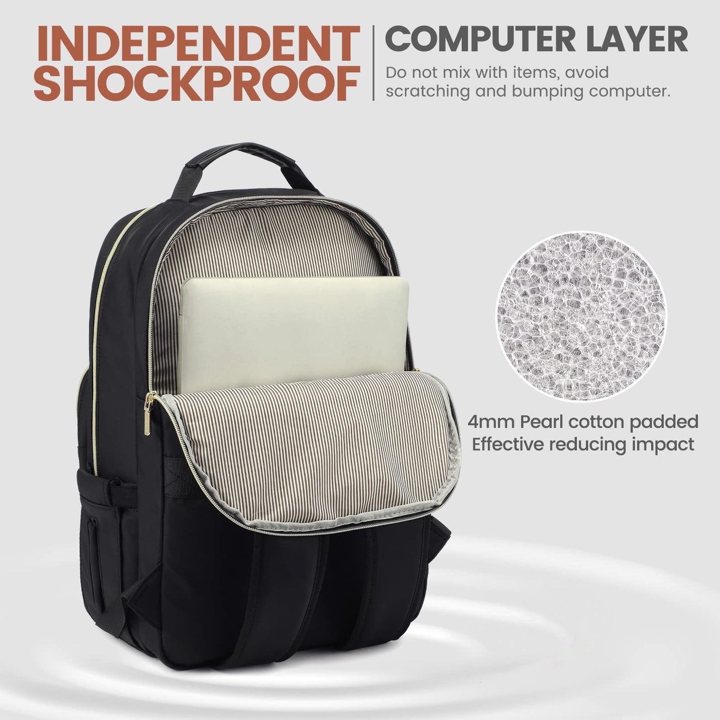 LOVEVOOK Laptop Backpack for Women,Laptop Bag for Women 15.6 inch,Waterproof Travel Backpack Purse,Stylish Womens Backpack,Work Computer Bags Bookbag Teacher School Back Pack with USB Port,Black
