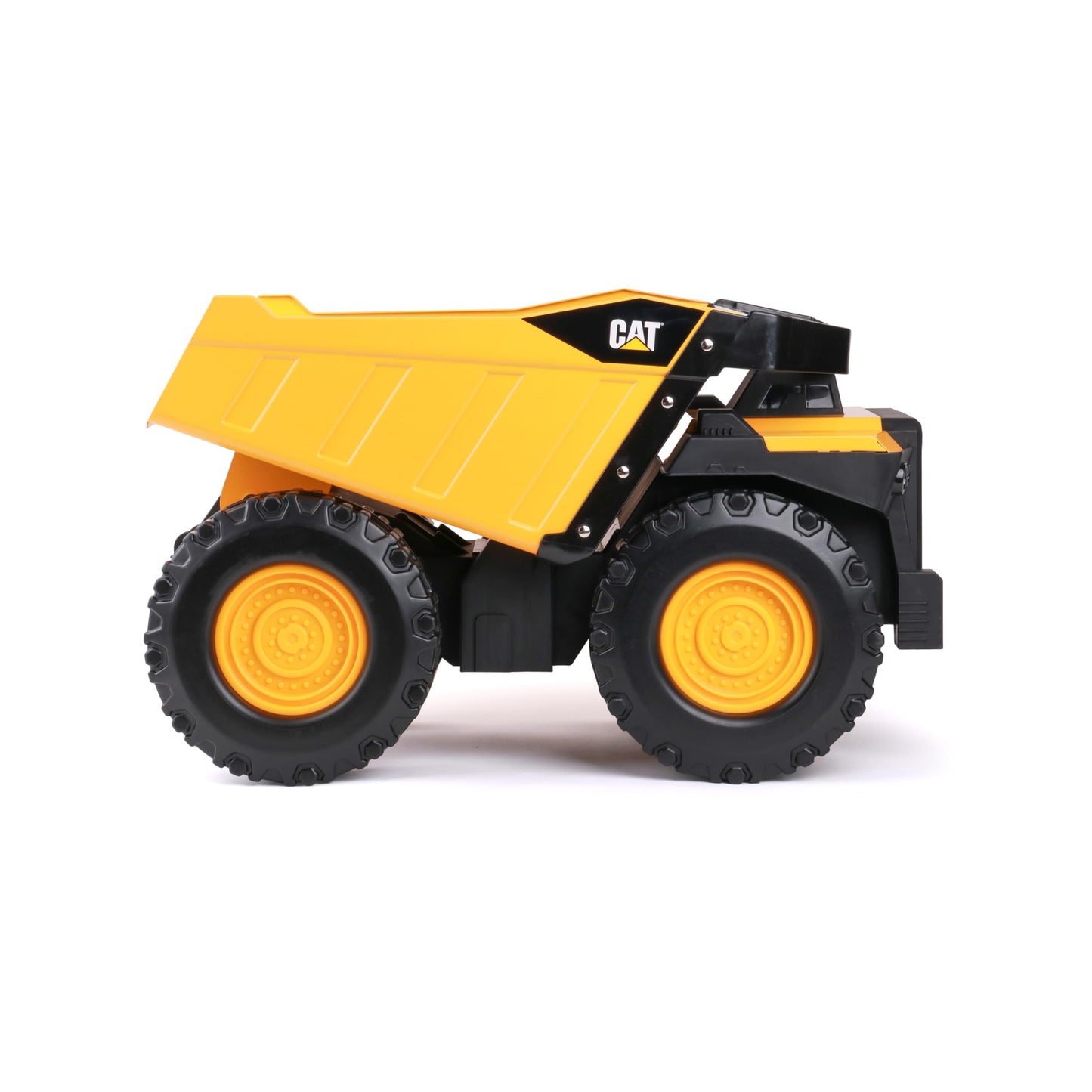 Cat Construction Toys, Cat Mighty Steel Dump Truck 20” - Real Steel Body, Working Dump Bed, Oversize All-Terrain Wheels, Heavy-Duty Construction Vehicle for Indoor & Outdoor Play, Kids Ages 3 +