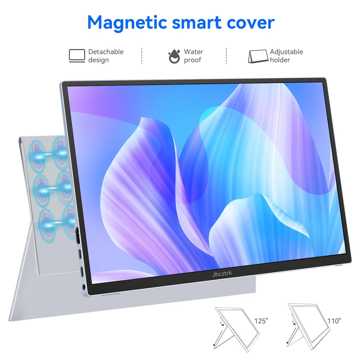 14 Inch Touchscreen Portable Monitor Metal Bezel, Slim Full HD 1200P FHD with HDR, Eye Protection, Integrated Speakers, External Second Screen with Holster for Laptop, PC, PS5, Mac, Xbox