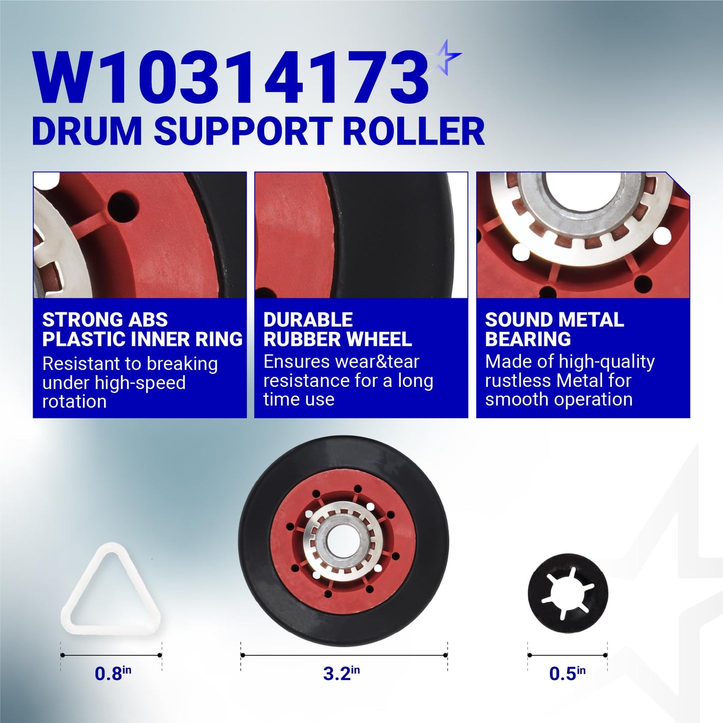 [2026 upgraded] BlueStars 4392067 Dryer Repair Kit and W10837240 Idler Pulley - For Whirlpool Cabrio Duet Maytag Bravos XL Kenmore Elite - WPW10314173 Drum Roller 661570V Belt 279640 Idler Pulley