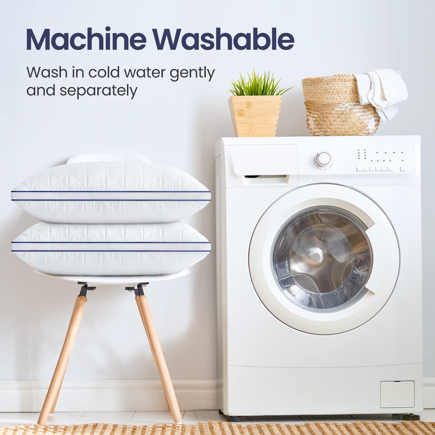 BedStory Bed Pillows for Sleeping-Queen Pillows 2 Pack-Cooling Pillows with Mesh Design-Premium Soft Down Alternative Fill Supportive for Back, Stomach or Side Sleepers,White