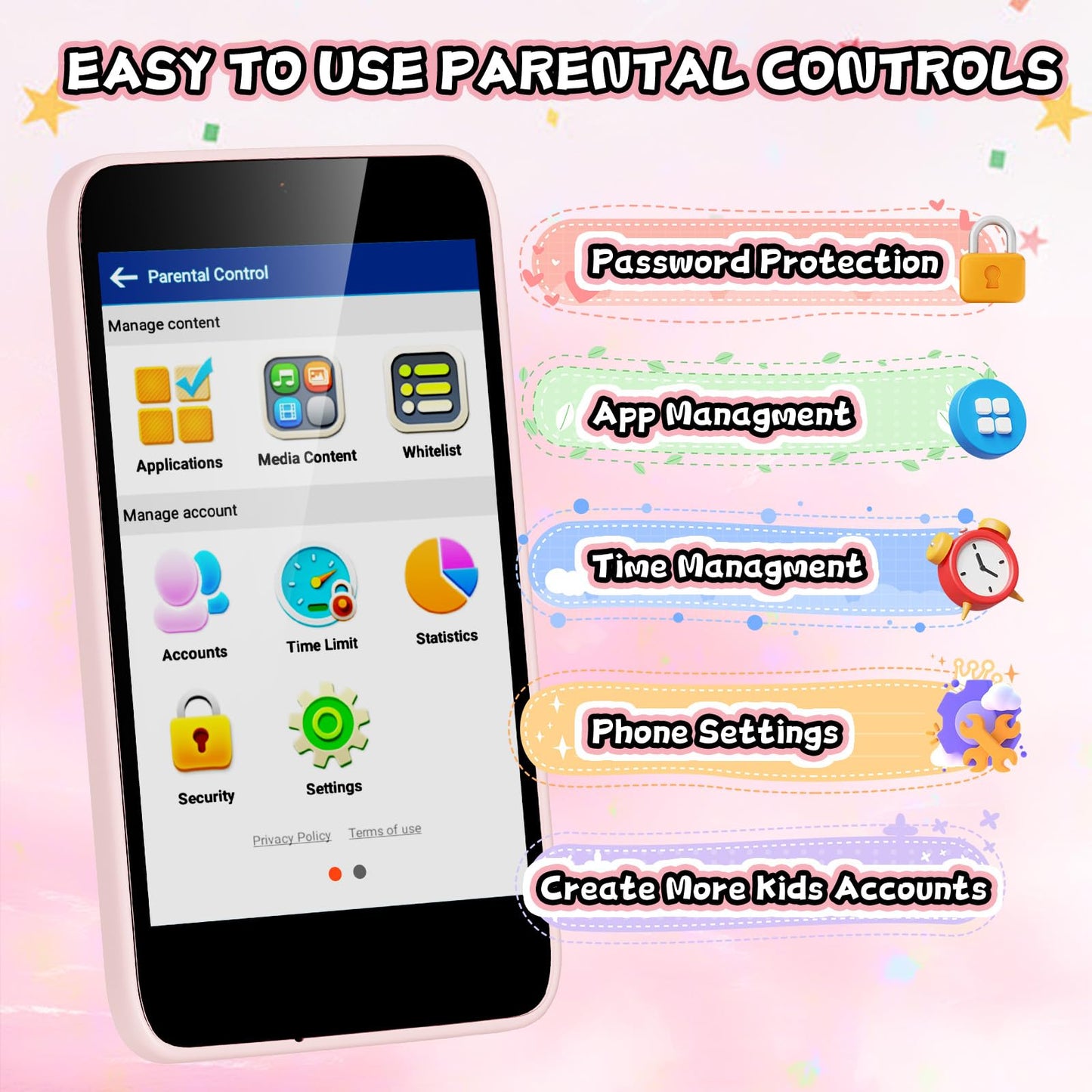 Ashfly Kids Phone,3.97" Touchscreen Toy Phone with Front Camera,8GB Kids Camera with Learning Games and Drawing,Birthday Christmas Toys Gifts for Ages 3 4 5 6 7 8 9 10 Children