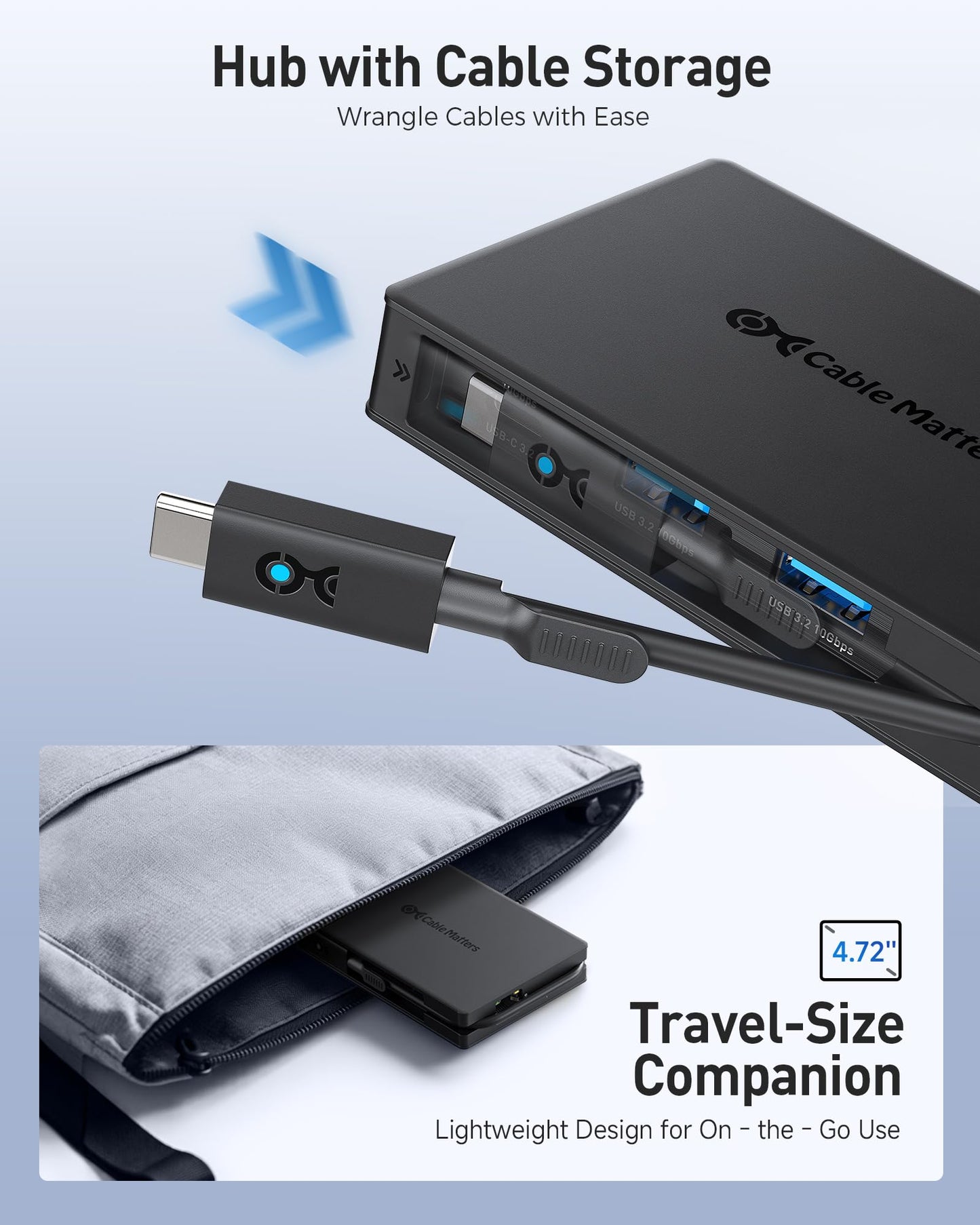 Cable Matters 8-in-1 USB C Hub Multiport Adapter with Dual HDMI, 140W PD Charging, Gigabit Ethernet, 10Gbps Data Transfer Over 3X USB-C & USB-A 3.2 Gen 2 Ports, and 1x USB 2.0 Port for Keyboard/Mouse
