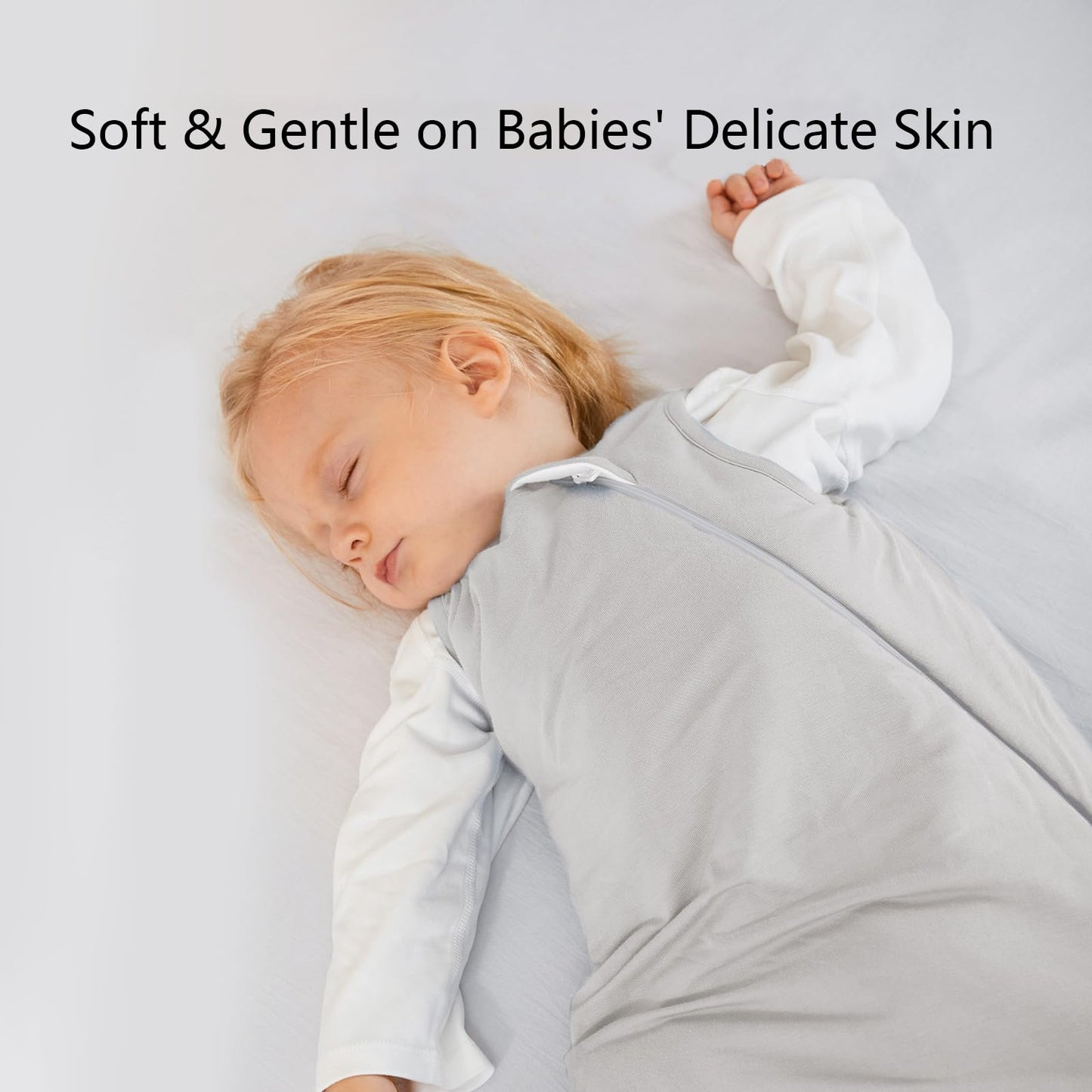 BubblePanda Bamboo Sleep Sack 2t-3t 0.5 Tog Soft Lightweight Toddler Sleep Sack 24-36 Months for Babies 2-Way Zipper Wearable Blanket Baby 3t