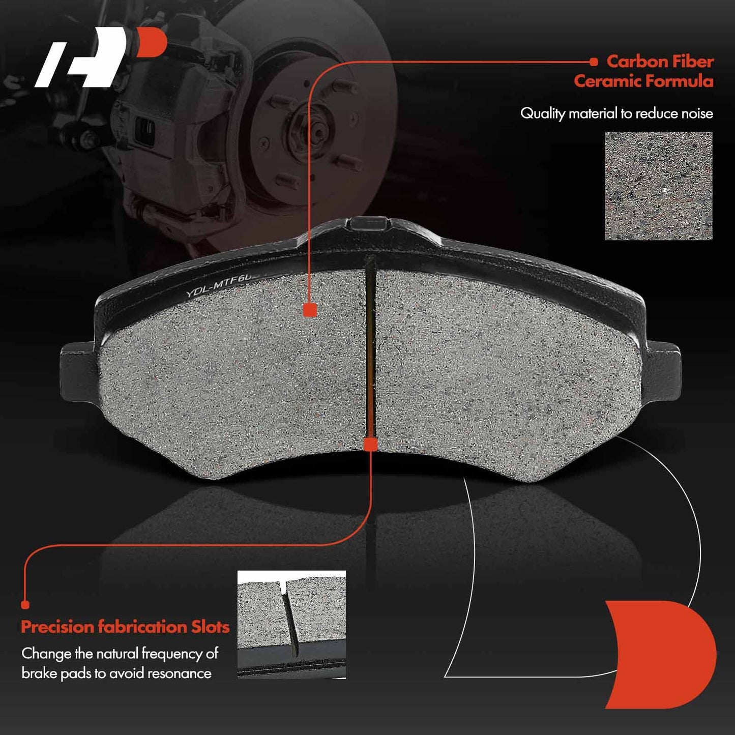 A-Premium Front Ceramic Disc Brake Pads Set Compatible with Select Dodge, Jeep, Volkswagen, Ram and Chrysler Models - Journey, Grand Caravan, Nitro, Liberty, Wrangler JK, Routan, C/V, Town & Country