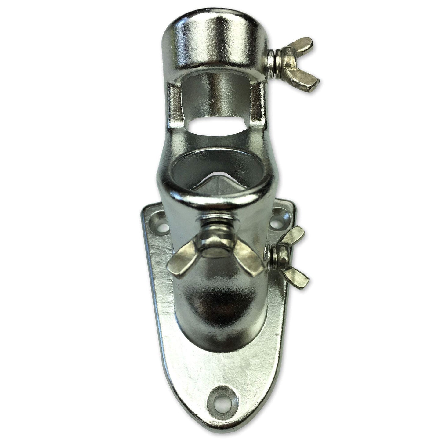 USA Flag Co. Titan Stainless Steel Flag Pole Bracket - Ultra Heavy Duty 1-inch Mount for American Flag Flagpoles | 2-Way Angle Holder (Silver)