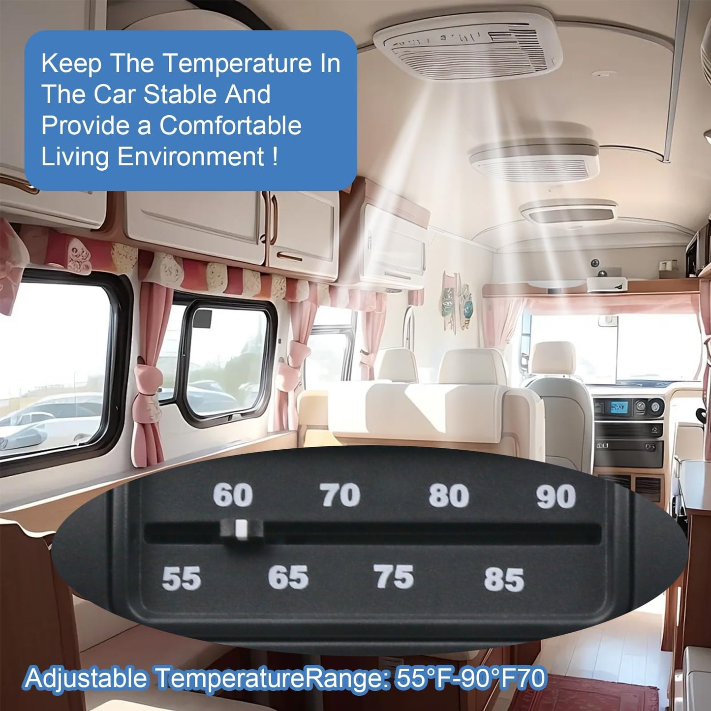 7330F3852 RV Thermostat Single Stage Heating/Cooling Control Compatible with Coleman Mach Series Air Conditioner Parts Temperature Regulation