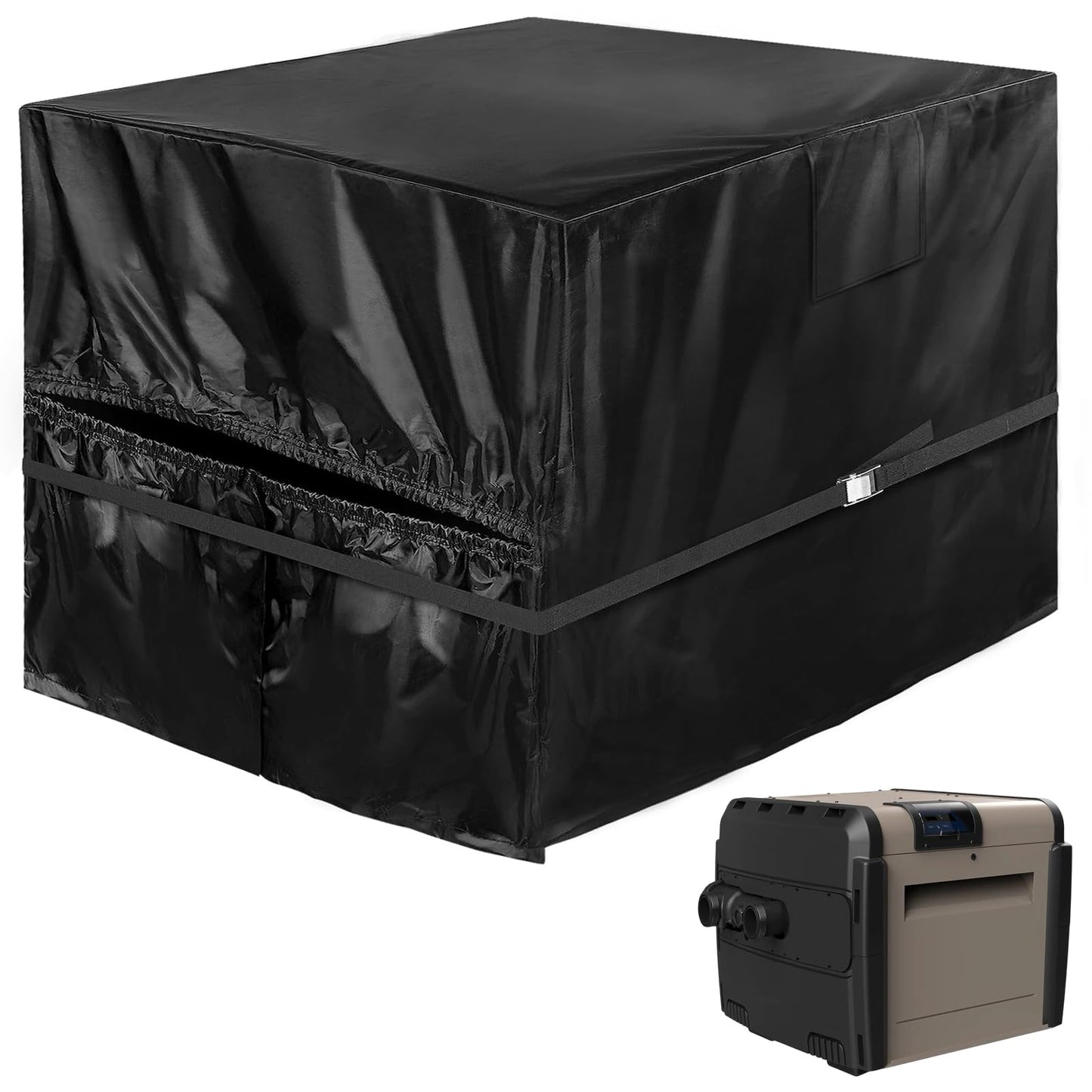 PAMASE Pool Heater Cover - 41.3" L*35.4" W*31.5" H Pool Pump Cover for Winter, PVC Coated 420D Heavy Duty Antifreeze Equipment Shade fits Hayward, Insulation Rainproof Snowproof