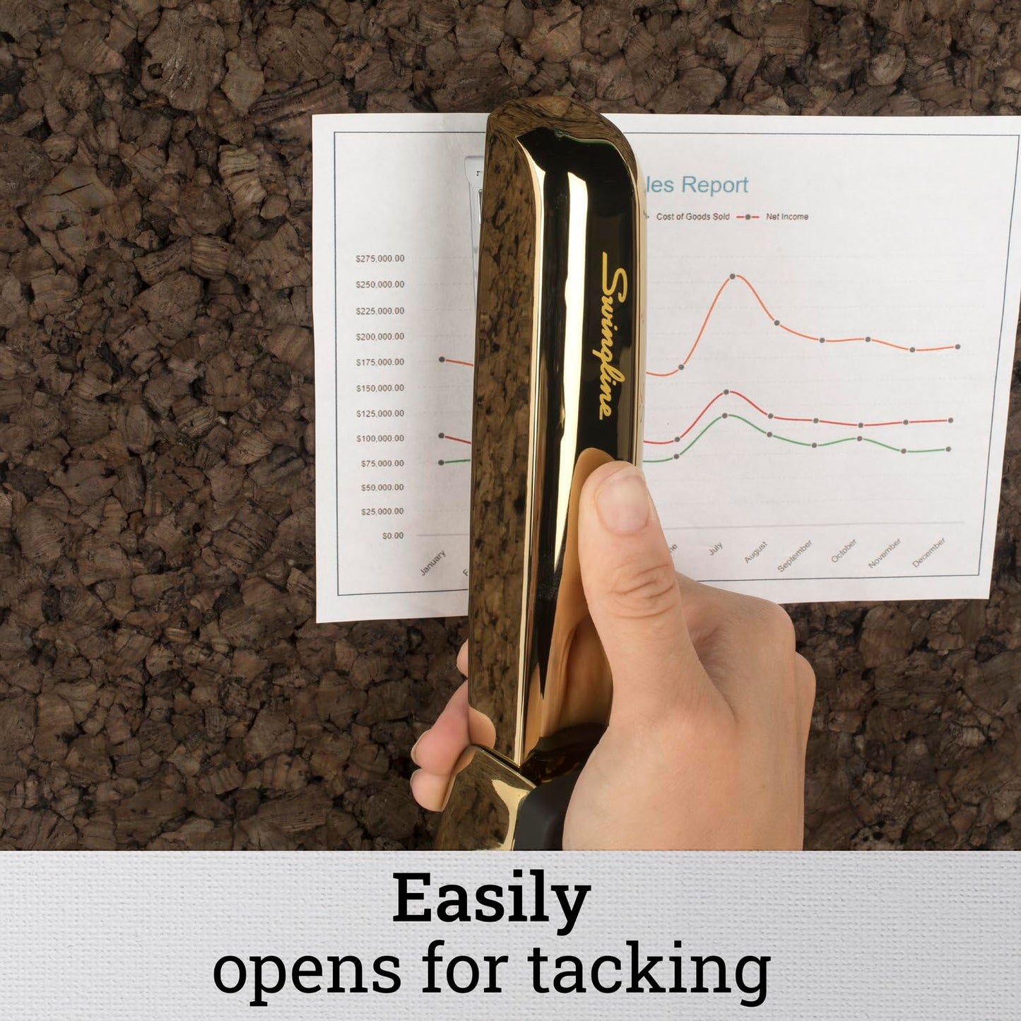 Swingline Stapler, 747, Manual, 25 Sheets Capacity, Business, Desktop, Gold Metallic (S7074721AZ)
