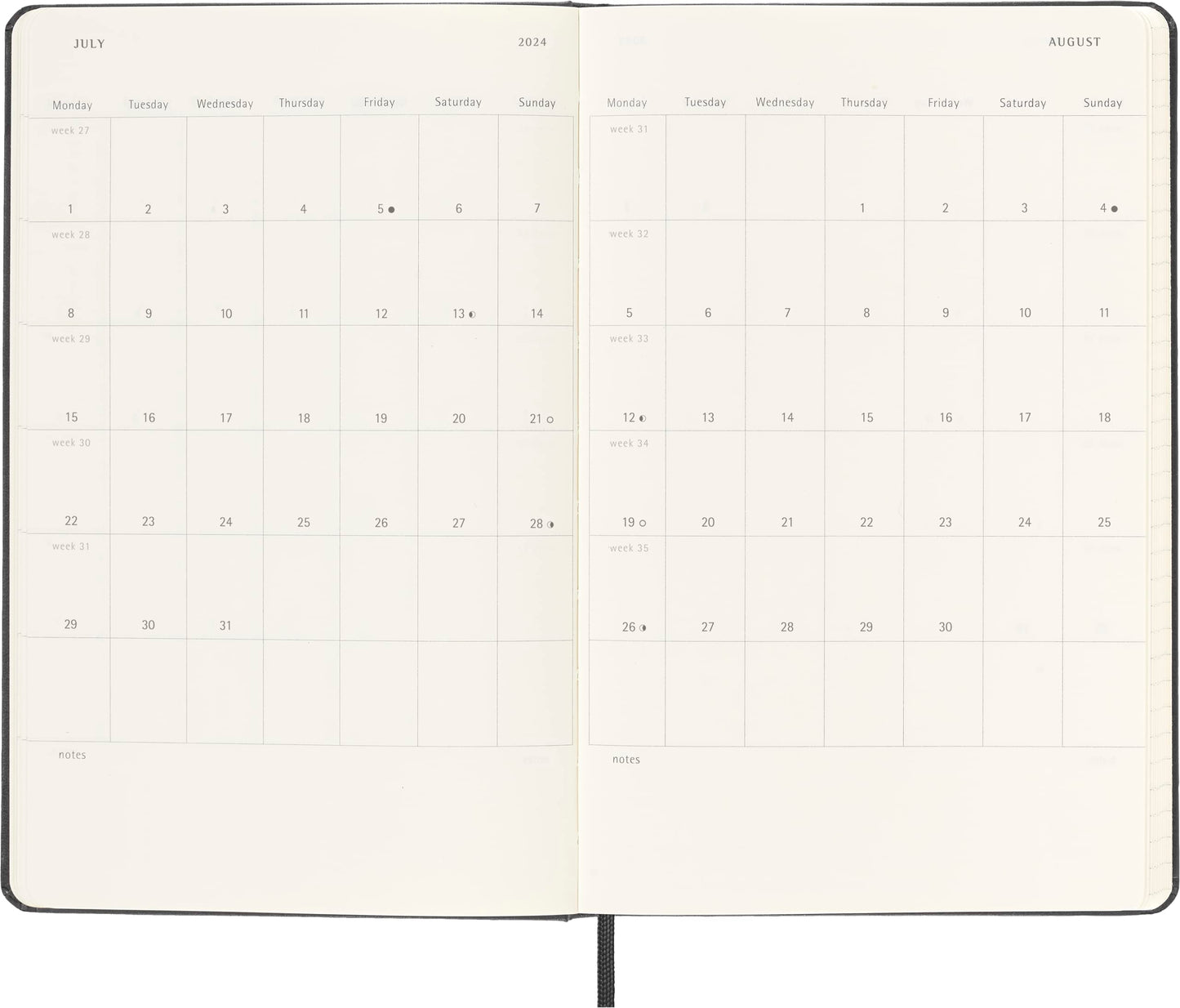 Moleskine Classic 18 Month 2023-2024 Daily Planner, Hard Cover, Large (5" x 8.25"), Black