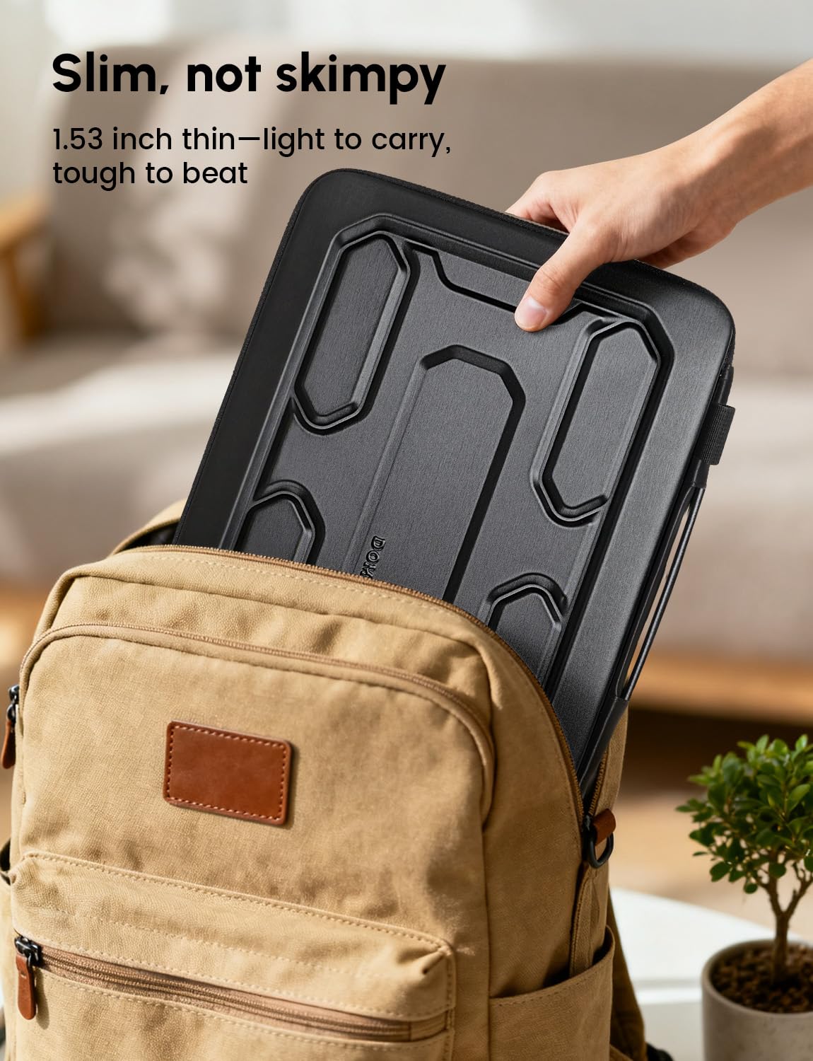 DOMISO 14 inch Laptop Sleeve Shoulder Bag Shockproof Waterproof Computer Bag EVA Protective Carrying Case Handbag for 14" ThinkPad E480/Yoga 920/13.5" Microsoft Surface Book/HP Pavilion 14 Stream 14