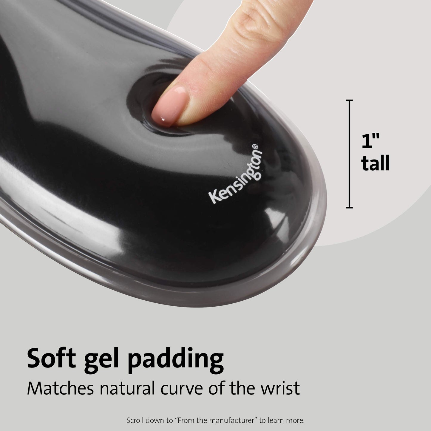 Kensington Duo Gel Mouse Pad Wrist Rest - Black/Blue, 9.625 * 6.625 inches