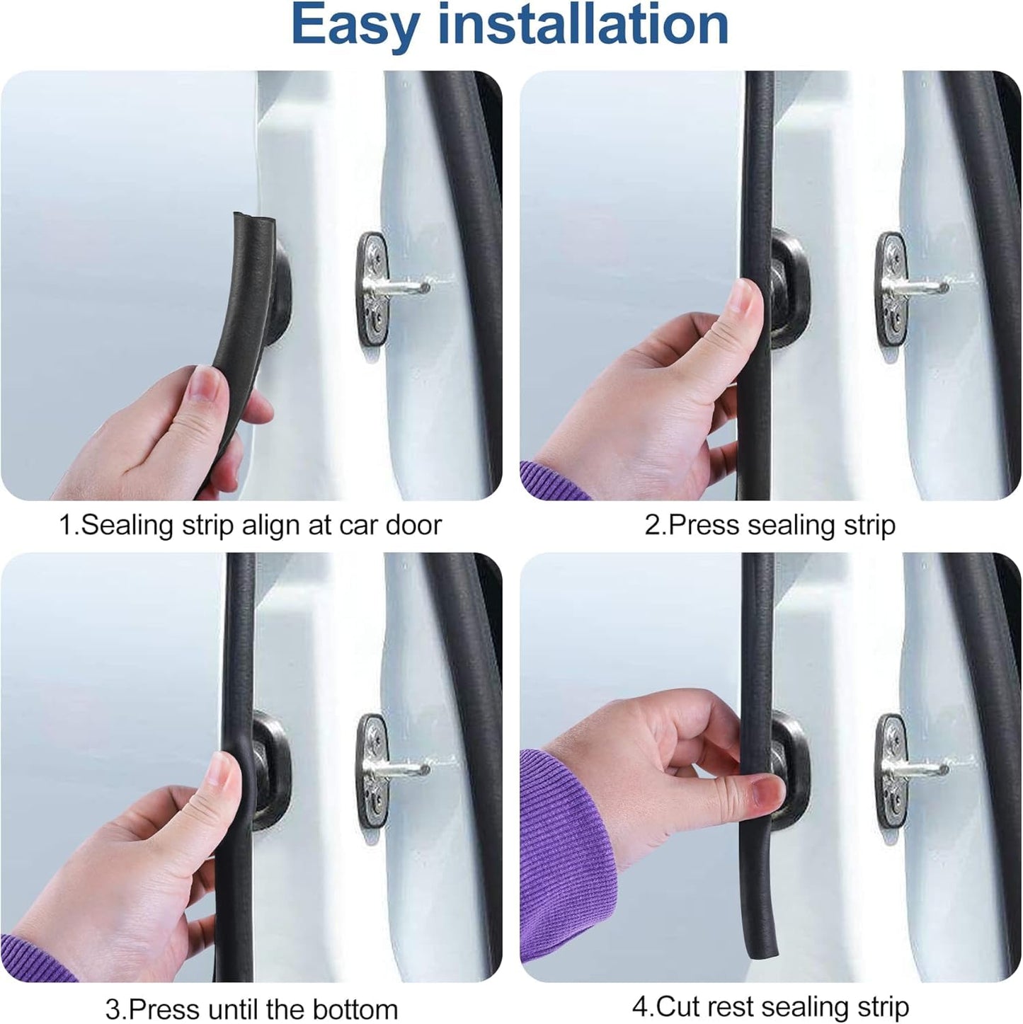 Automotive Door Weather Stripping 30Ft/9.15m Car Door Rubber Edge Trim Seal Strip Gasket with Side Bulb for Car Bus Camper Boat RV Truck Doors
